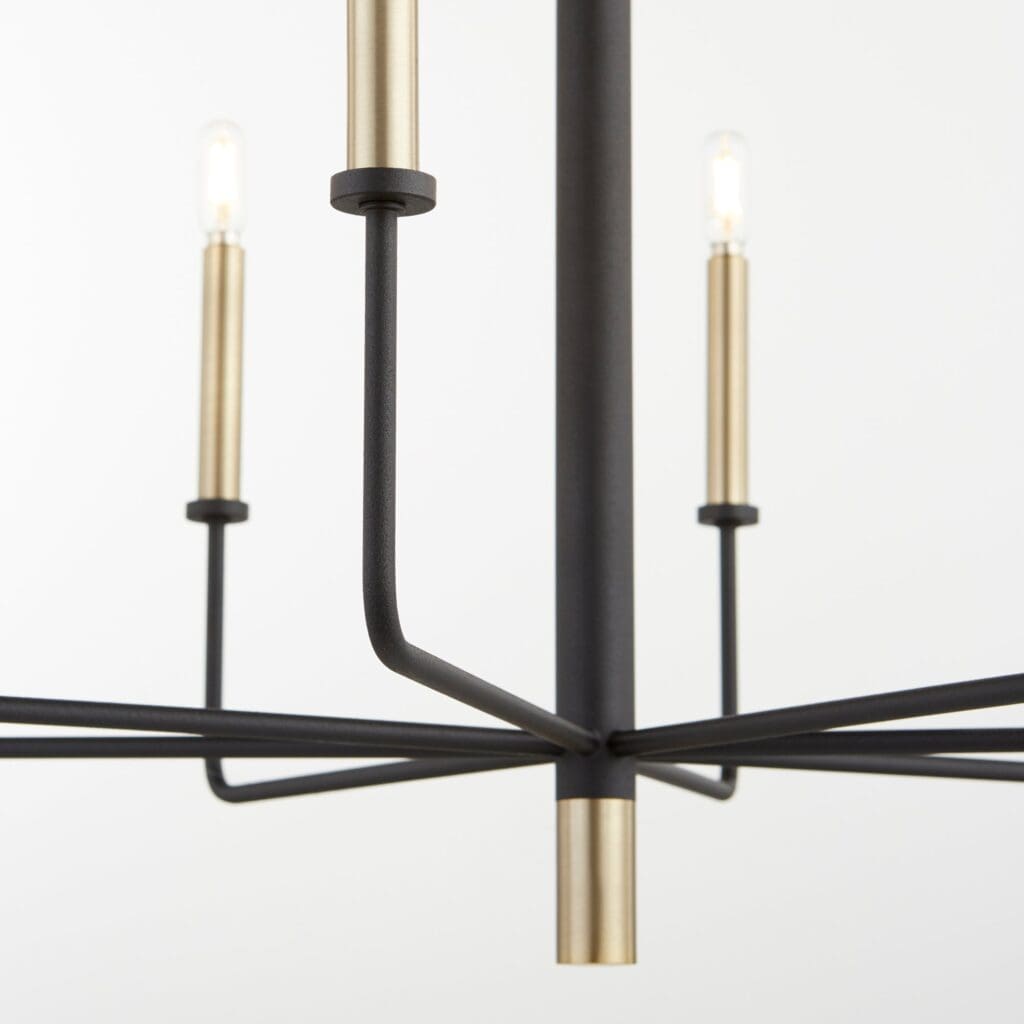 Cyan Design 10967 Apollo Chandelier - Noir & Aged Brass Small - Elegant Ceiling Light Fixture for Dining Room, Bedroom, or Living Room Decor