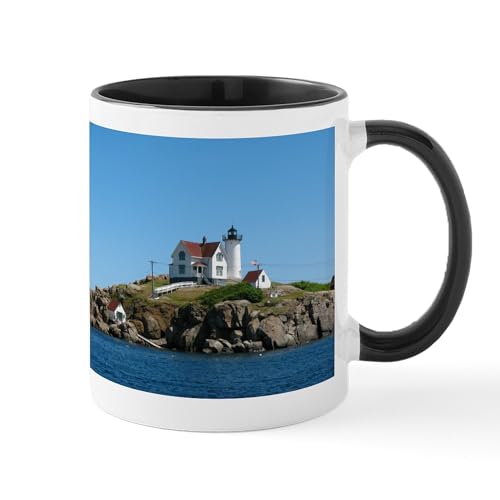White/Black Inside - Nubble Lighthouse Mug Mugs