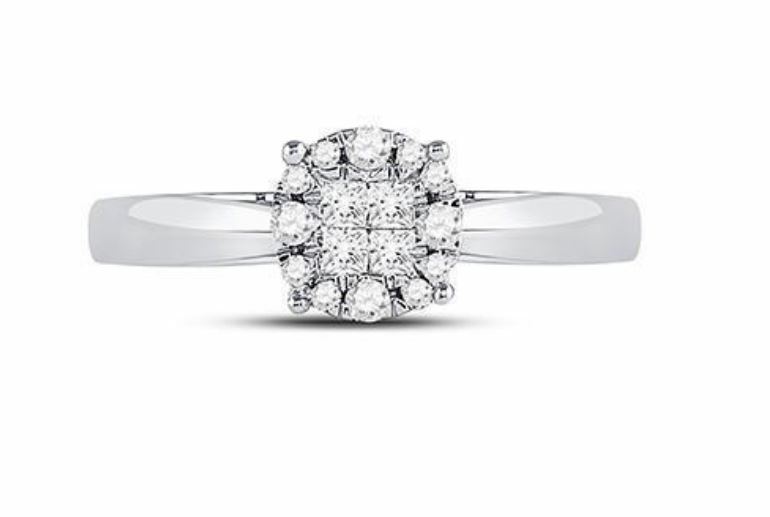 14K White Gold Diamond Solitaire Princess Bridal Ring for Women - 1/4 CTTW, Perfect for Engagement, Wedding, Anniversary & Special Occasions