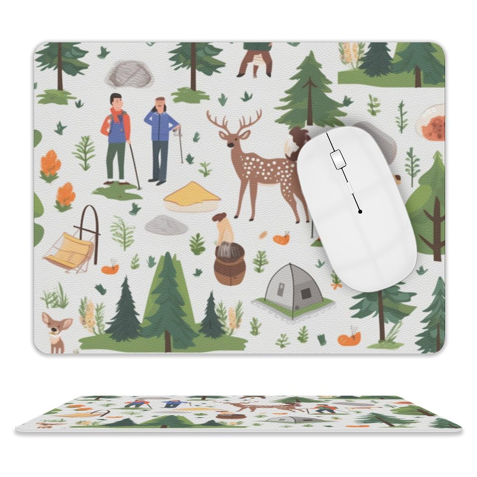 Premium Leather Mouse Pad for Camping & Hiking - Non-Slip 8x10 Inch Computer Mousepad for Backpackers & Outdoor Enthusiasts - Perfect for Travel, Office & Home Workspace