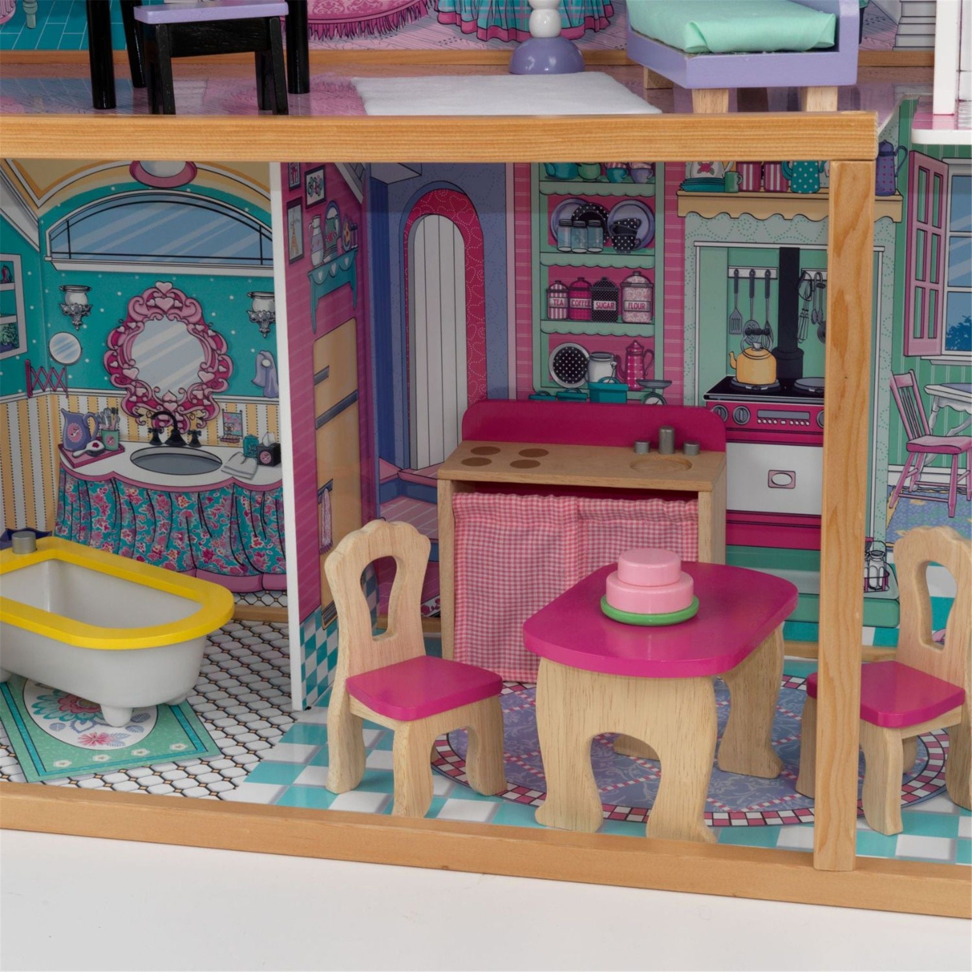 KidKraft Annabelle Dollhouse - Wooden Doll House for Girls with Furniture & Accessories - Perfect for Pretend Play, Birthday Gifts & Room Decor