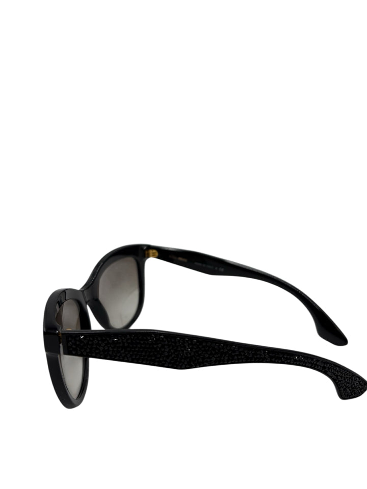 Miu Miu Black Crystal Rock SMU 10P Sunglasses for Women - Luxury Fashion Shades for Beach, Driving & Outdoor Activities