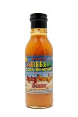 Hey Mon Caribbean Cooking Magic LLC Spicy Mango Sauce - Hot & Mild Flavors | Perfect for Grilling, BBQ & Tropical Dishes