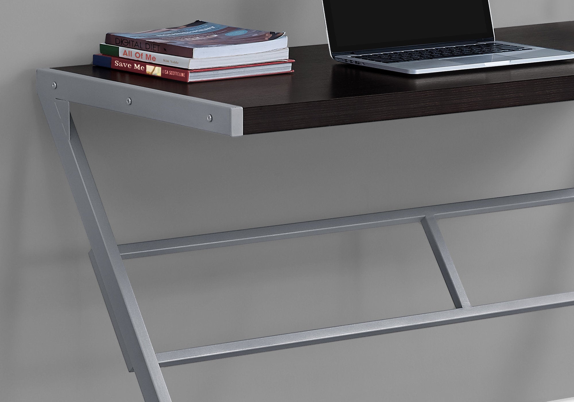48L Office Series Espresso & Silver Metal Storage Cabinet - Perfect for Home, Office, and Workspace Organization