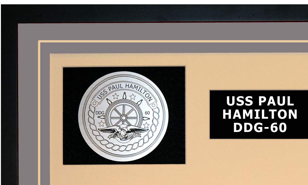 USS Paul Hamilton DDG-60 Navy Ship Model - Premium Framed Display in Grey | Military Collectible, Home & Office Decor, Gift for Navy Enthusiasts