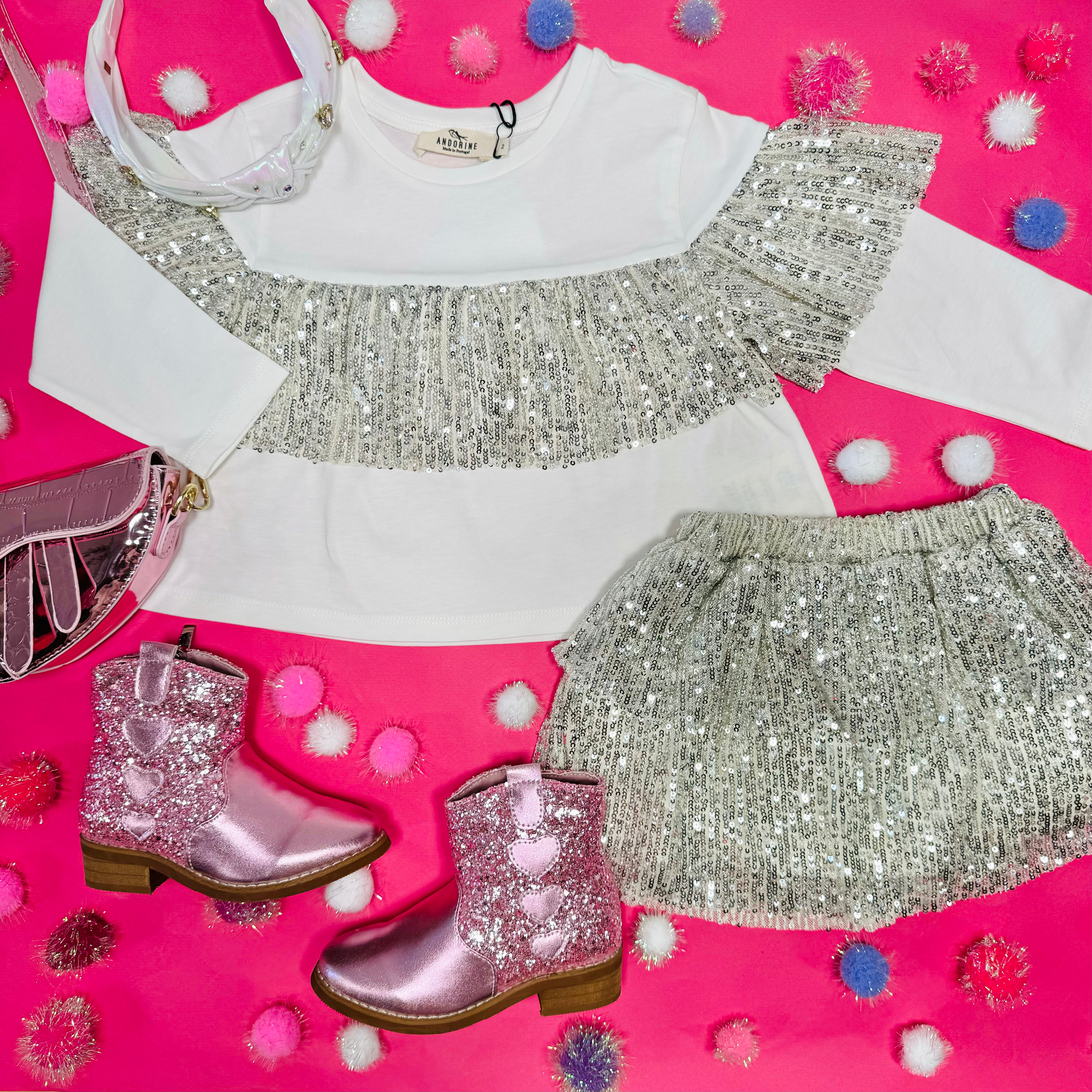 Sparkly Sequin Ruffle Long Sleeve Blouse for Women | Elegant Party Wear & Holiday Outfit | Perfect for Christmas, NYE & Special Occasions