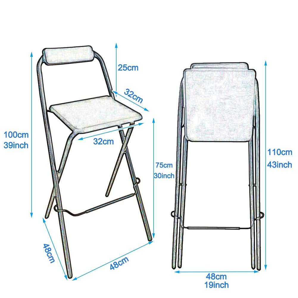 30 Inch Foldable Breakfast Bar Stool with Backrest - Adjustable Height Kitchen Counter Stool for Home, Office & Parties - Natural Wood Finish (Set of 2) - Perfect for Small Spaces, Breakfast Nooks & Entertaining Guests
