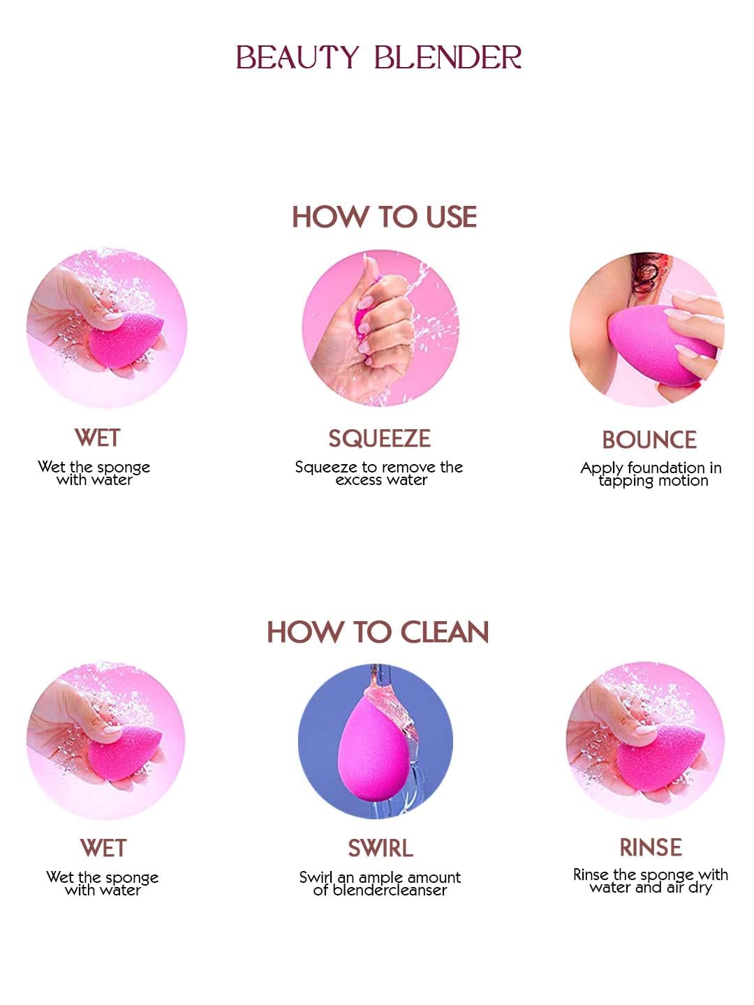 Lick Blue Makeup Beauty Blender Sponge - Latex Free & Dermatologist Tested | Wet & Dry Use for Flawless Foundation, Concealer, Contour & Highlight | Perfect for Professional Makeup Application & Everyday Beauty Routine