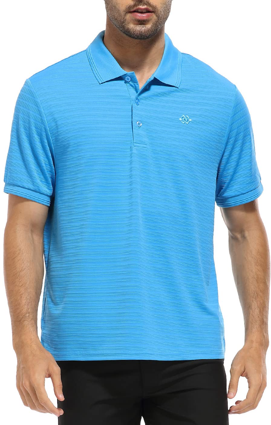 MoFiz Men's Short Sleeve Polo Shirts - Ultra Soft Regular Fit Golf Shirt with Striped Collar - Perfect for Golf, Casual Wear & Office Outfits