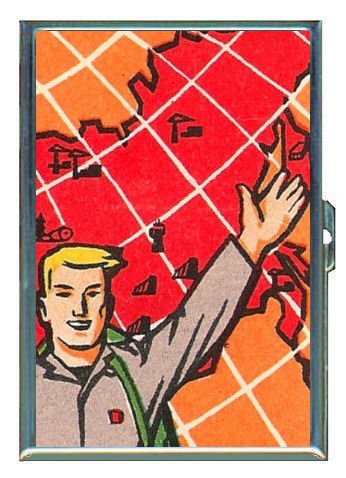 1960s Russia Map Retro ID Holder, Cigarette Case & Wallet - USA Made for Travel & Collectors