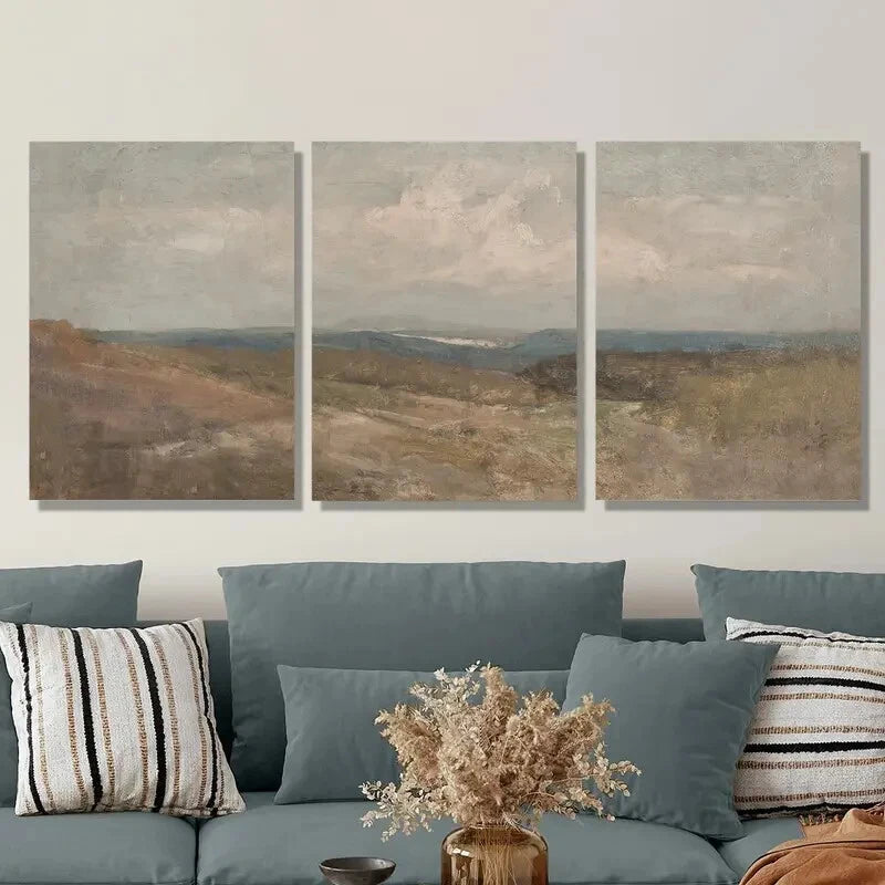 3pcs Vintage Beach Painting Seascape Metal Print - Ready to Hang Wall Art for Living Room, Bedroom & Coastal Home Decor