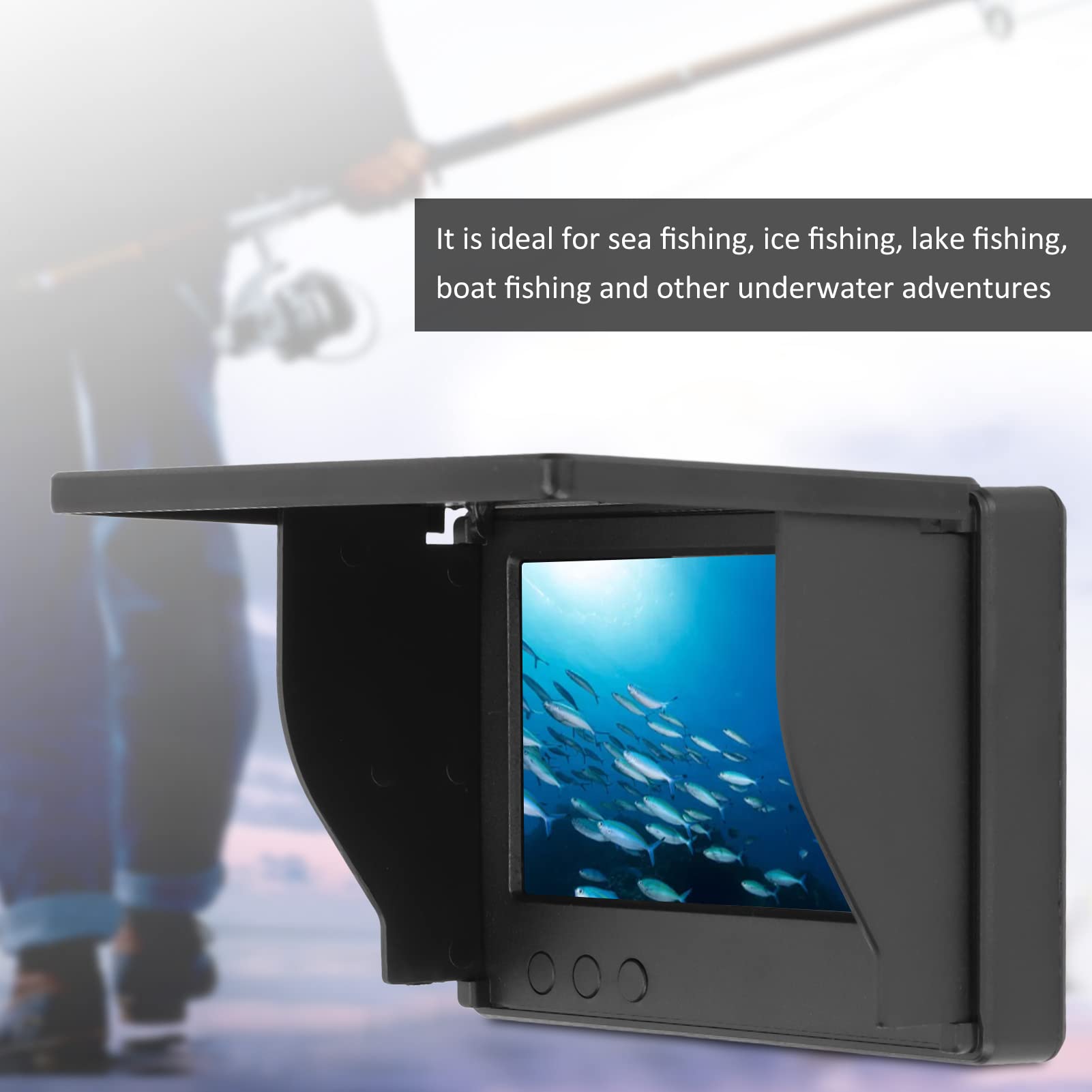 Yoidesu 4.3 Inch Fish Finder with Full Viewing Angle Screen - 800x480 HD Underwater Fishing Camera, 5000mAh Rechargeable Battery for Sea, Ice & Lake Fishing - Supports 3.5mm Camera Interface | Perfect for Deep Water Fishing, Ice Hole Exploration & Boat Angling Adventures