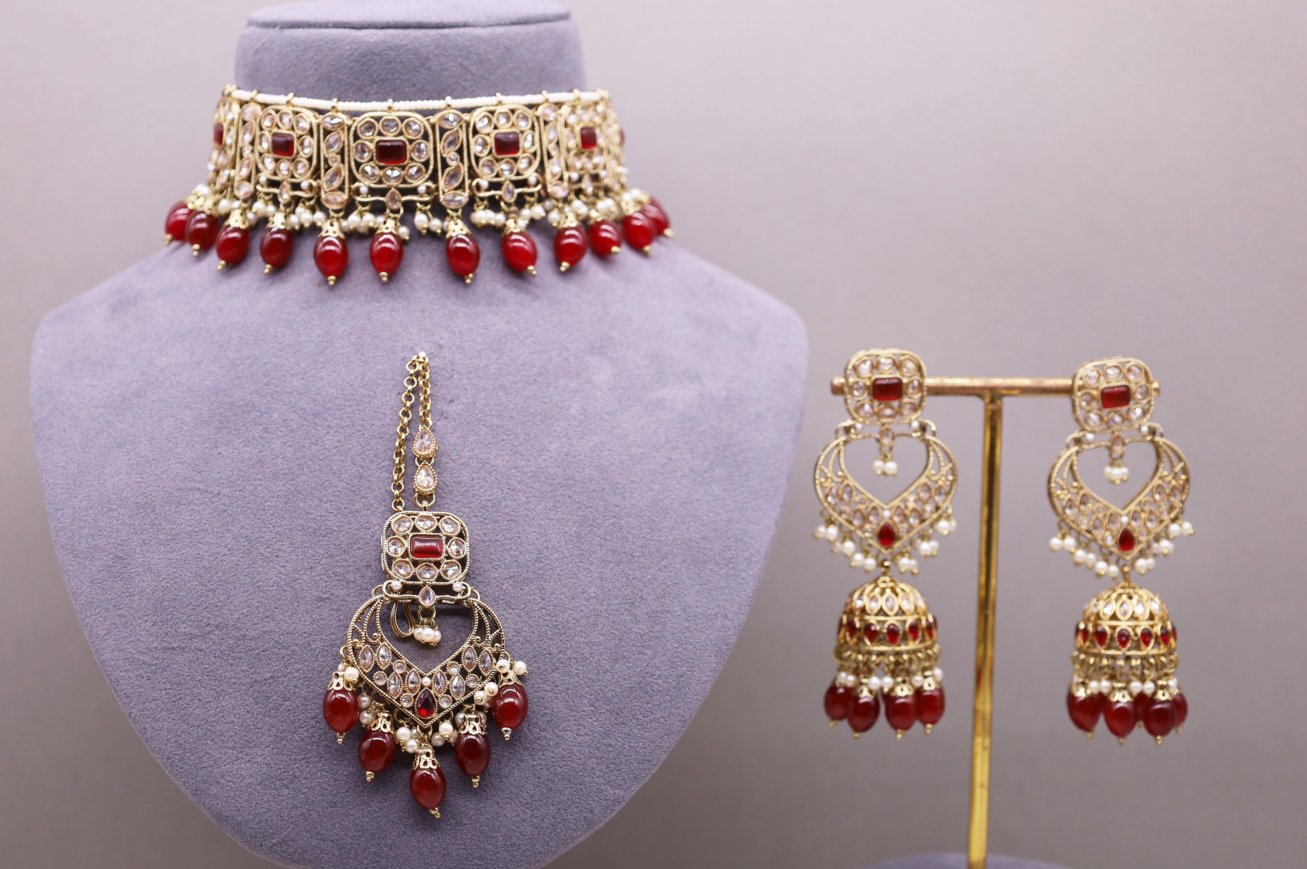 Ananya Polki Full Set Jewelry - Traditional Indian Kundan Bridal Necklace Set with Earrings for Weddings, Festivals & Special Occasions