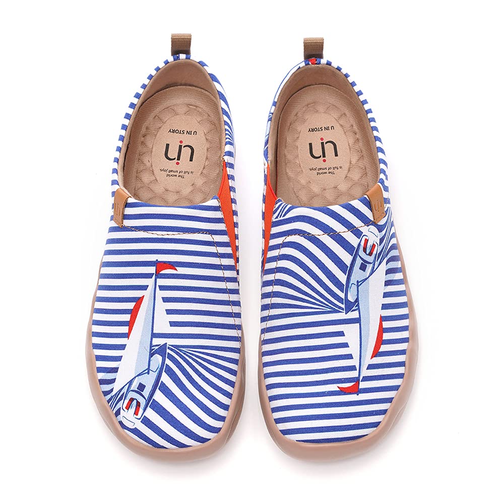 UIN Women's Slip On Sneakers - Comfortable Knit Loafers with Artistic Painting | Soft Walking Shoes for Casual Wear, Travel & Daily Errands