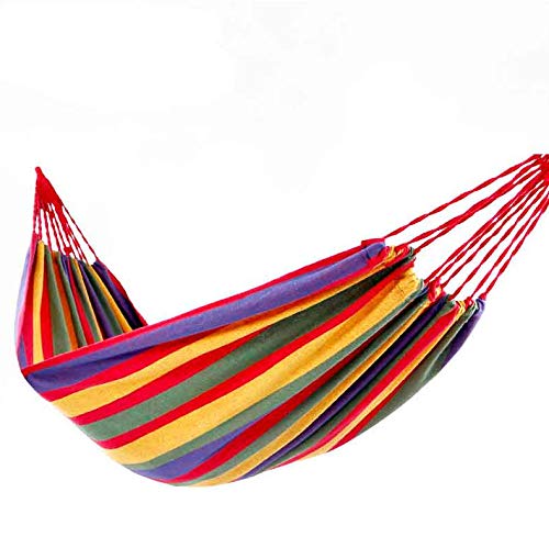 QWE Nylon Rope Hammock Chair - Indoor/Outdoor Mesh Swing for Dorm, Beach & Camping - Perfect for Relaxing in Bedrooms, Patios & Backyards