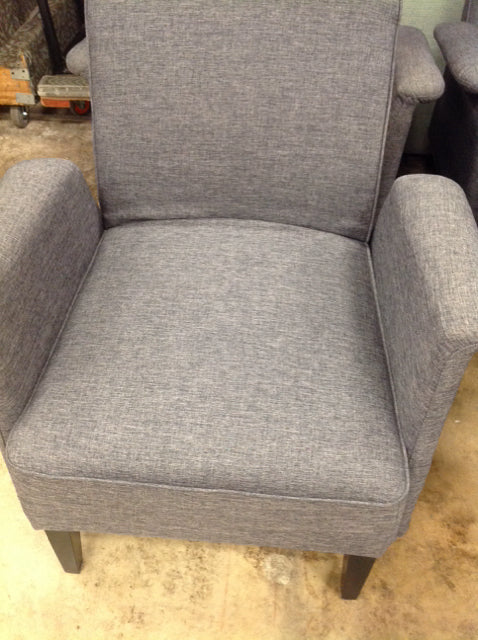 Comfortable Grey Fabric & Wood Chair - Stylish Home & Office Seating for Living Room, Dining Room, or Workspace