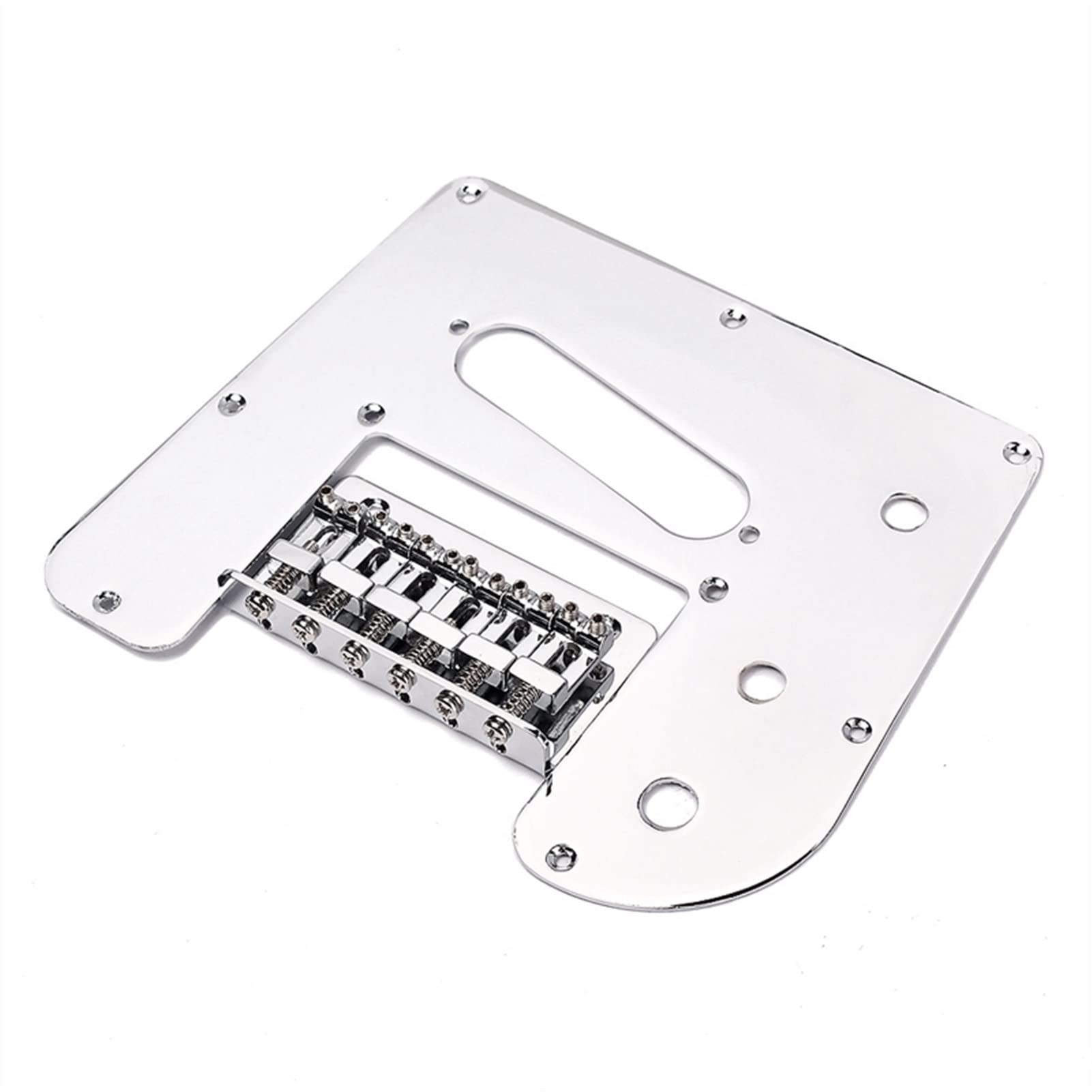 Chrome Plated 6-String Electric Guitar Control Plate & Bridge Set - Premium Steel Guitar Hardware for Electric Guitar Upgrades and Repairs - Perfect for Rock, Blues, and Metal Performances