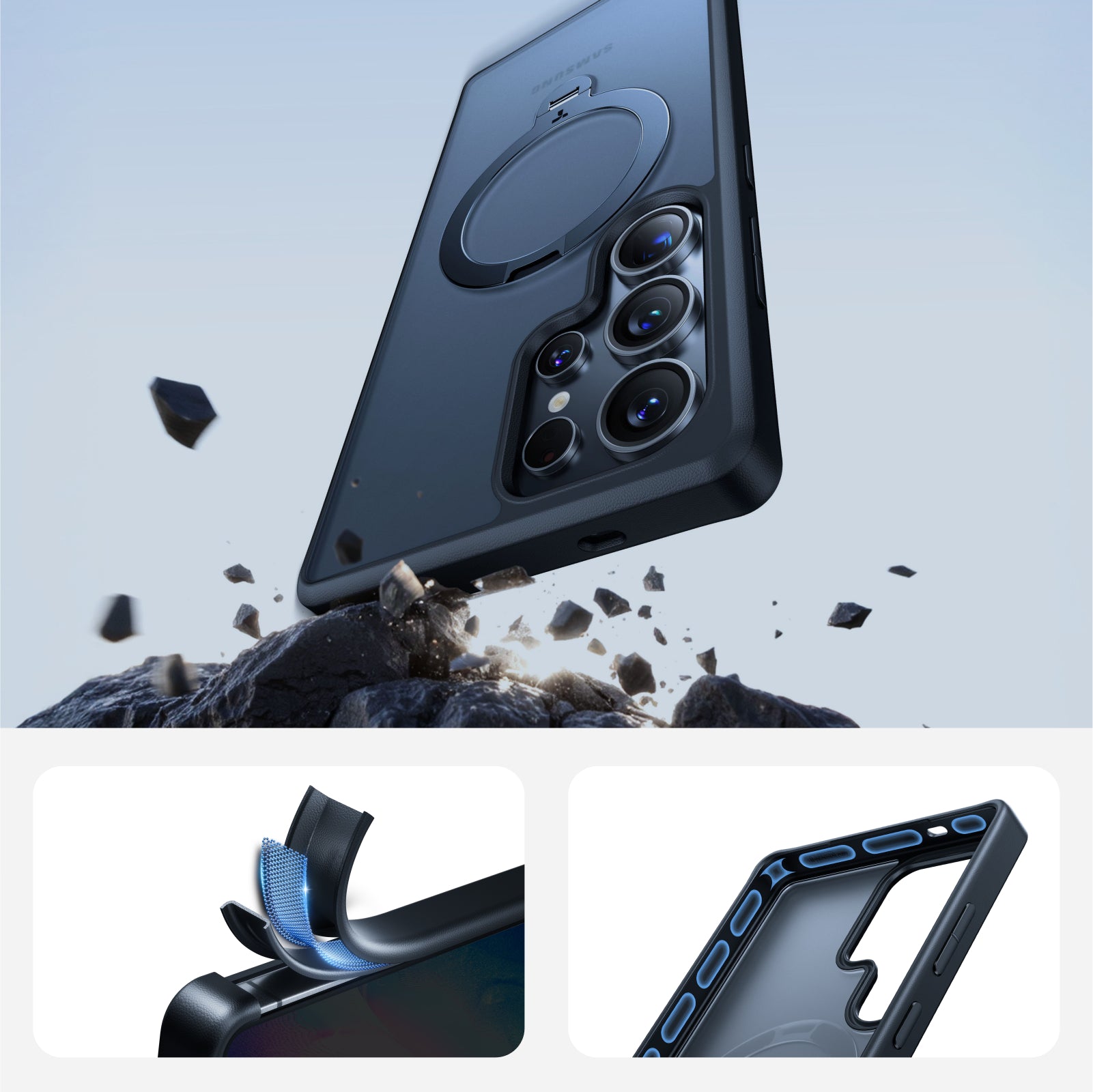Ostand Q3 360° Rotating Phone Stand Holder for Samsung Galaxy S25 Ultra - Perfect for Desk, Home, Office & Video Calls