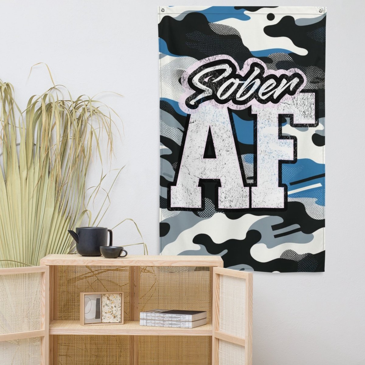 Sober AF All Over Print Flag - Funny Sobriety Gift for Recovery & AA Meetings - Perfect for Home, Office, or Support Group Decor