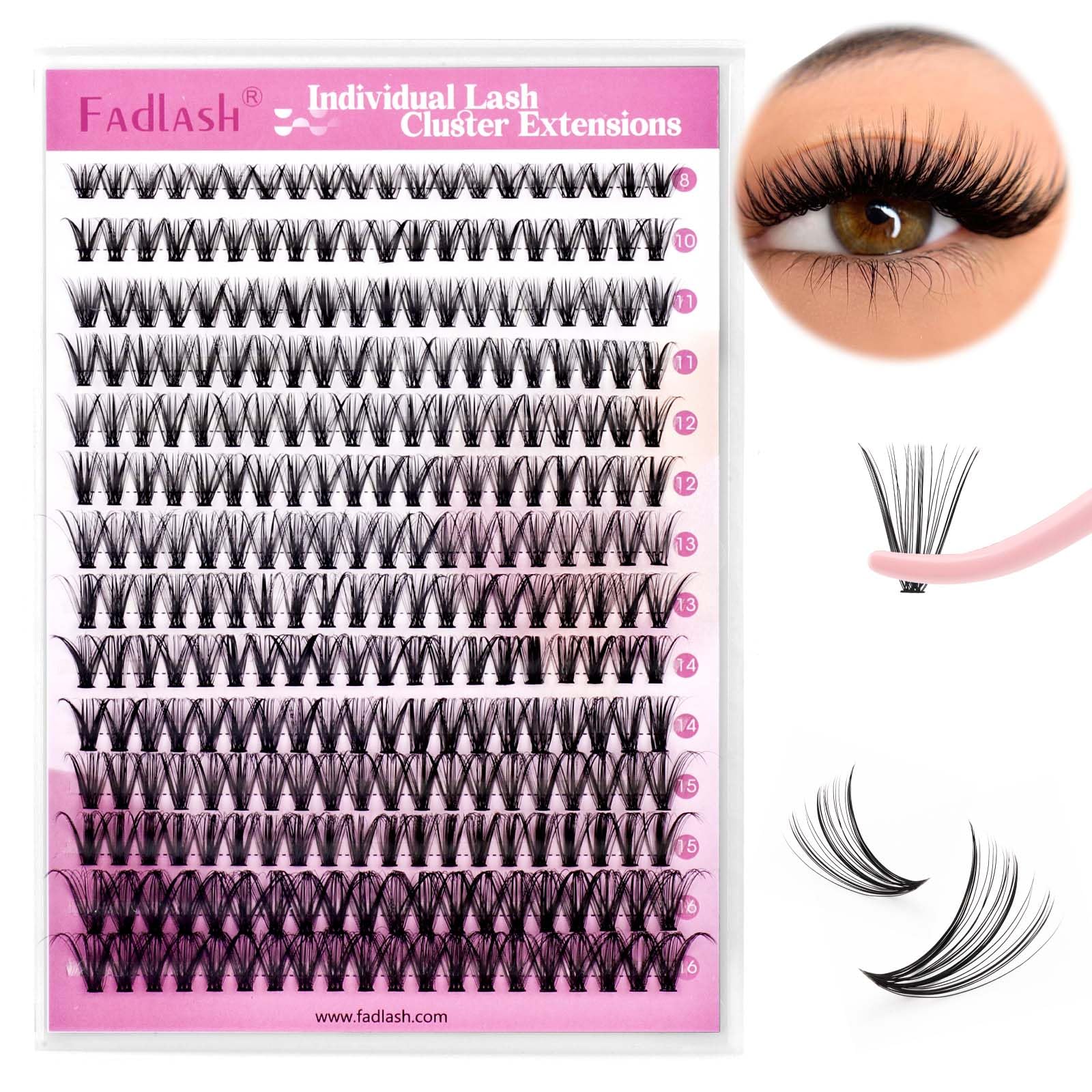 **200pcs 30D Black Mink Lash Clusters Extensions - DIY Individual Cluster Lashes Mixed Tray (8-16mm) for Professional Makeup & Under Eyelashes - Perfect for Bridal, Party & Everyday Glam**