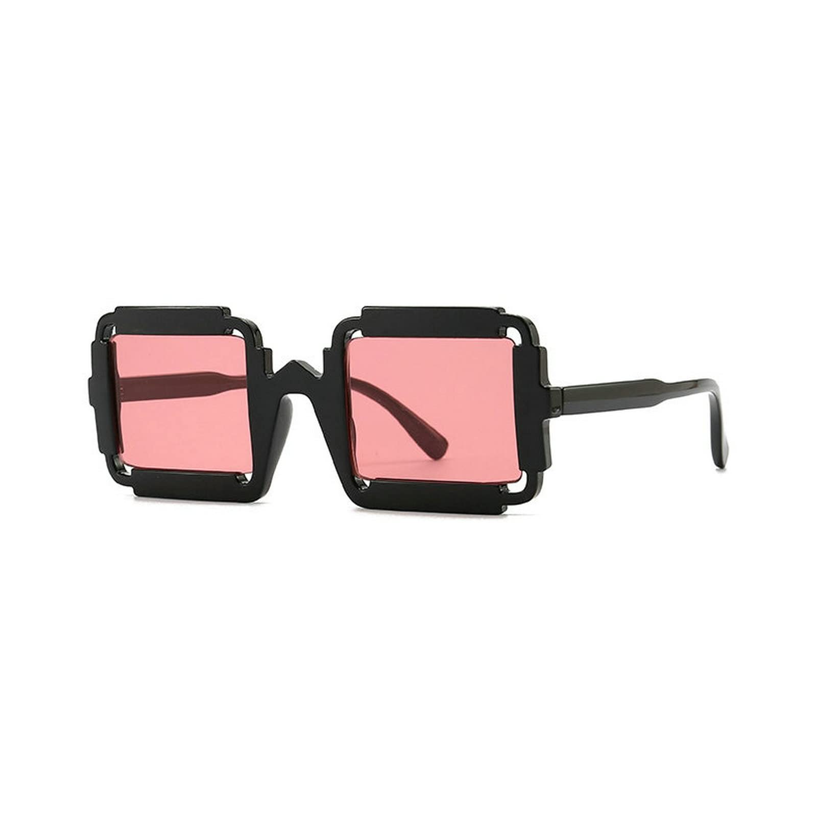 Vintage Square Punk Sunglasses for Men & Women - UV400 Protection, Candy Colors, Trendy Irregular Frame - Perfect for Outdoor Activities, Concerts, and Fashion Statements