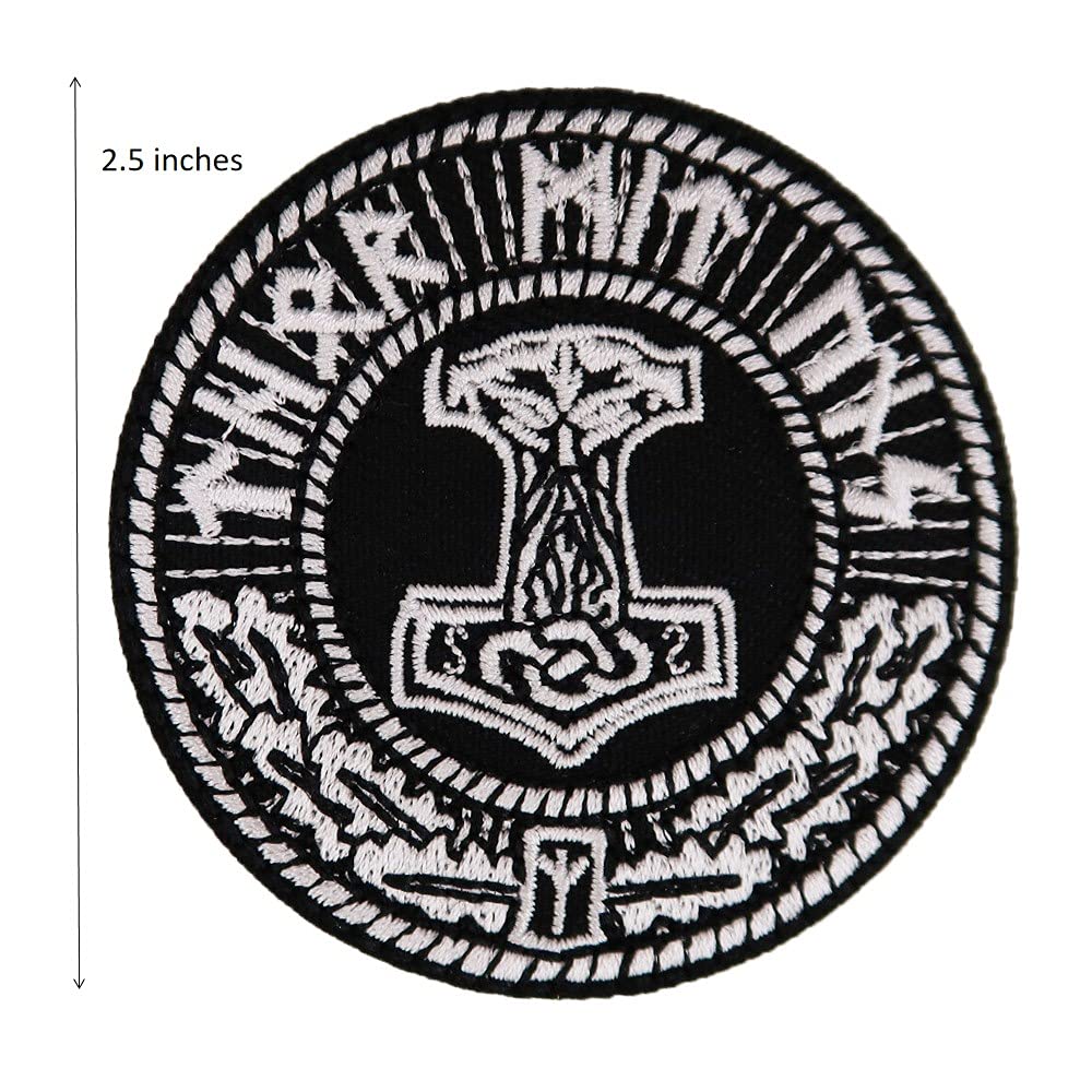 Viking Compass Rune Iron On Patches - Norse Embroidered Appliques for DIY Costumes, Jackets, Bags & Halloween Outfits | Viking Accessories for Cosplay & Medieval LARP Events