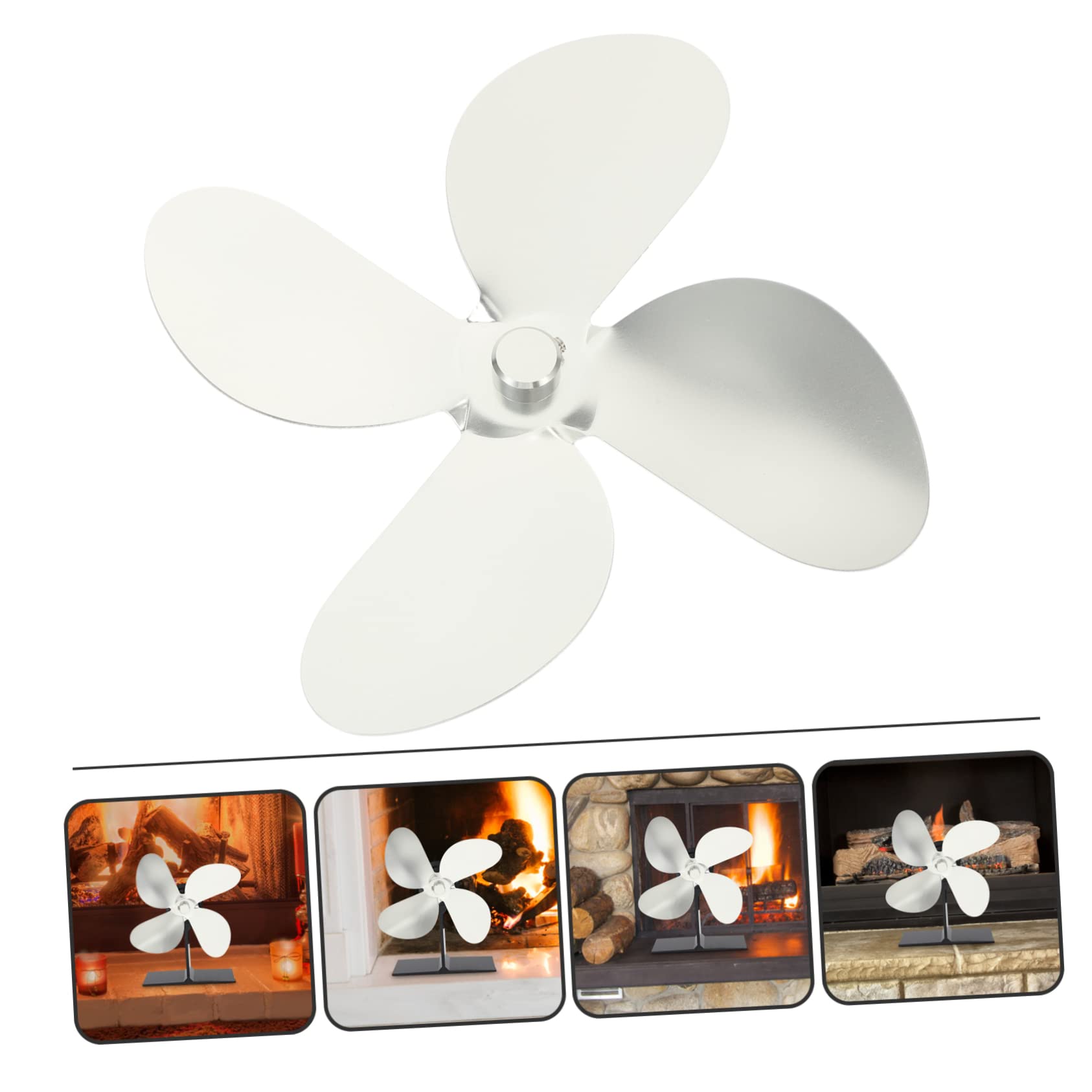 TOPBATHY 3-Piece Fireplace Fan Set - Durable Metal Stove Fan Replacement Parts for Wood Burning Stoves - Perfect for Home Heating & Energy Efficiency
