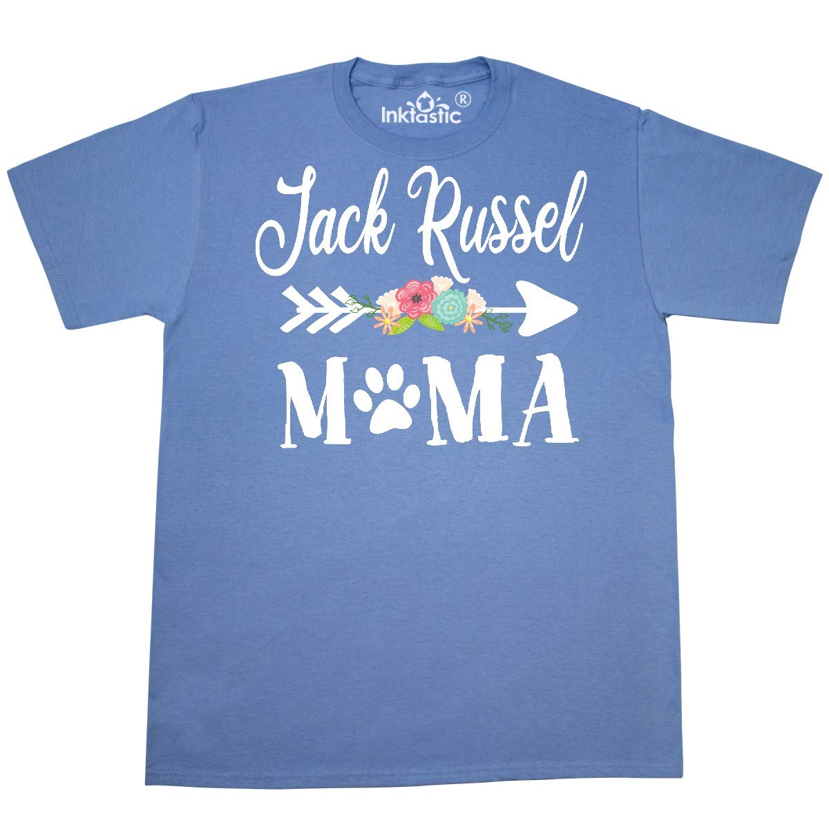 Inktastic Jack Russel Mama with Flowers and Arrow Graphic T-Shirt - Comfortable Cotton Tee for Dog Lovers, Casual Wear & Mother's Day Gifts