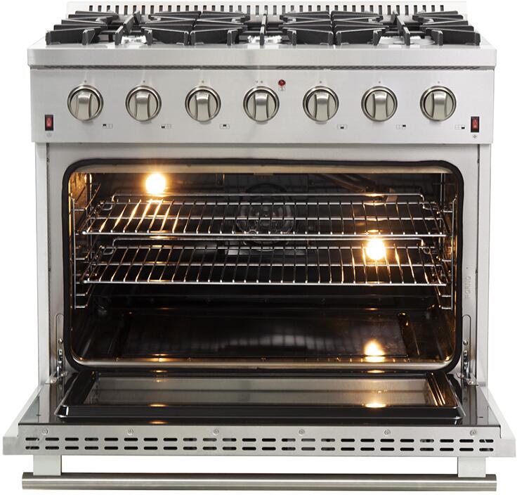 Forno Galiano Gold Professional 36-Inch 5.32 cu.ft Freestanding Gas Range - FFSGS6244 for Home Kitchen & Restaurant Use