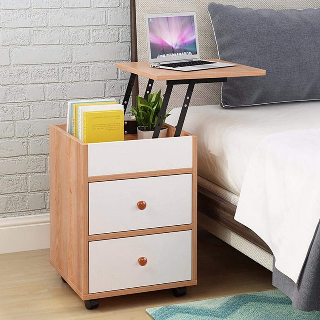 Night Stand with Storage - AARU2K Bedside Cabinet, Removable Locker & Lift Table for Bedroom, Living Room | Elegant End Table for Sofa, Home Office & File Organization | Perfect for Small Spaces & Apartment Living