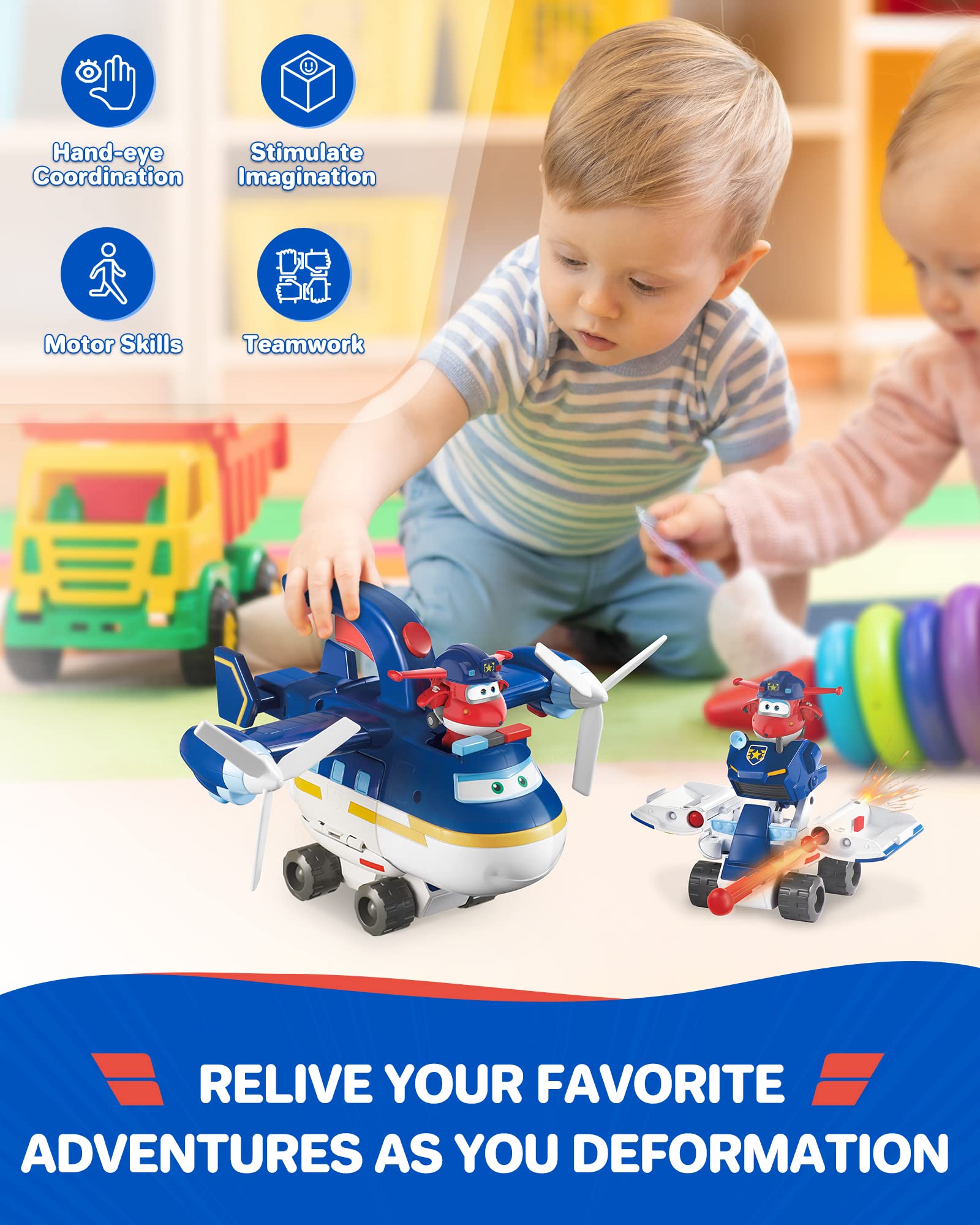 Super Wings Transforming Toy Airplane & Patrol Car - 2