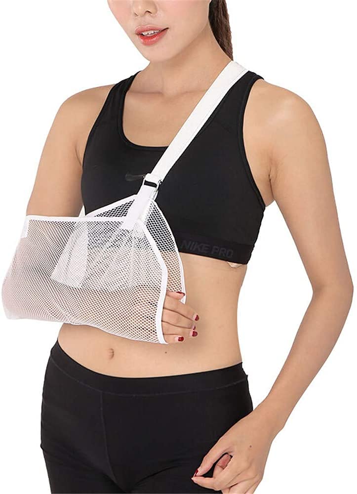 Lightweight Cool Mesh Arm Sling - Shoulder Immobilizer & Forearm Support Brace for Injury Recovery, Fracture Protection (Size: Large) - Perfect for Post-Surgery, Sports Injuries & Daily Comfort