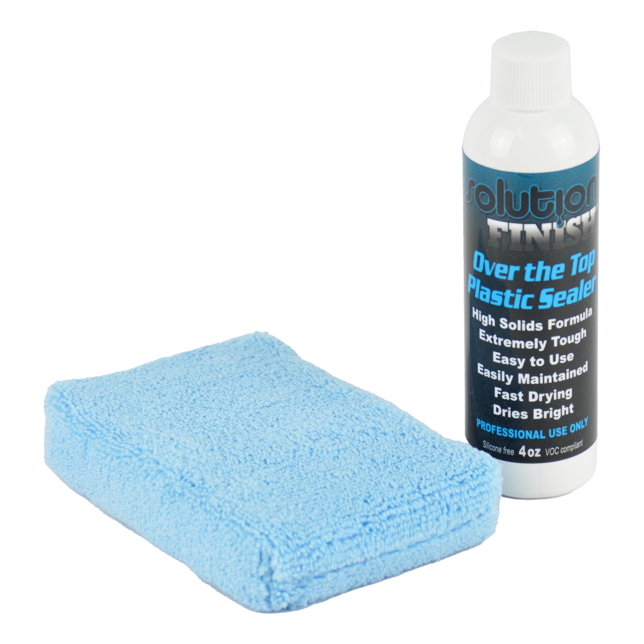 Solution Finish Over The Top Plastic Sealer – Restores & Protects Plastic Trim – Includes FREE Microfiber Applicator – Ideal for Car, RV & Marine Plastic Restoration