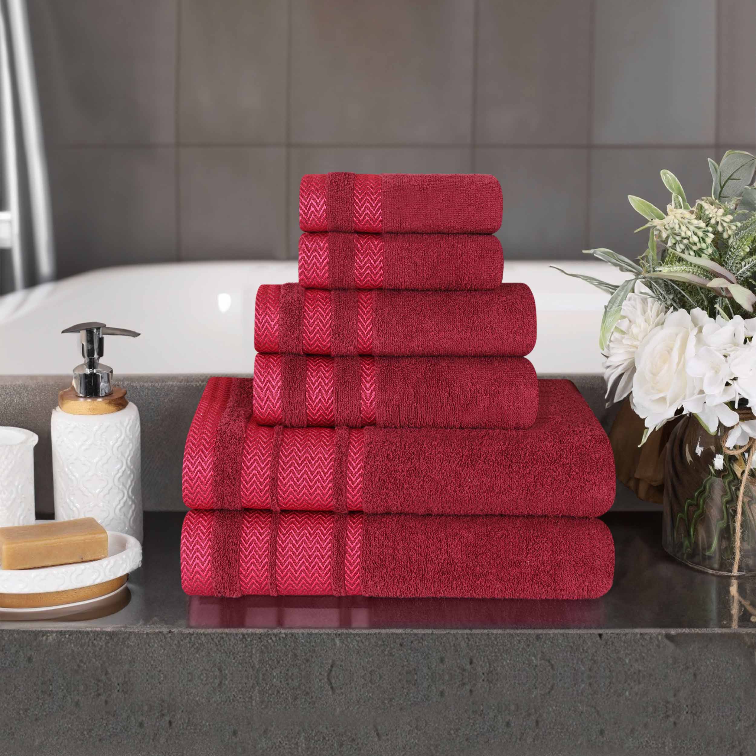 Premium 6-Piece Cotton Towel Set - Medium Weight, Soft & Absorbent Bath Towels for Spa, Gym, or Home Use - Hays Brand