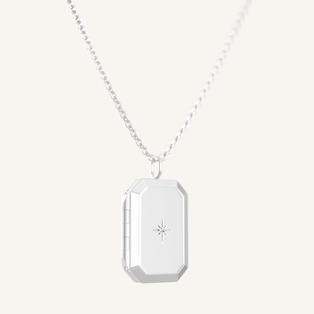 Personalized Bevel Photo Locket Necklace - Custom Engraved Heart Pendant for Loved Ones | Perfect for Anniversaries, Valentine's Day & Memorial Gifts