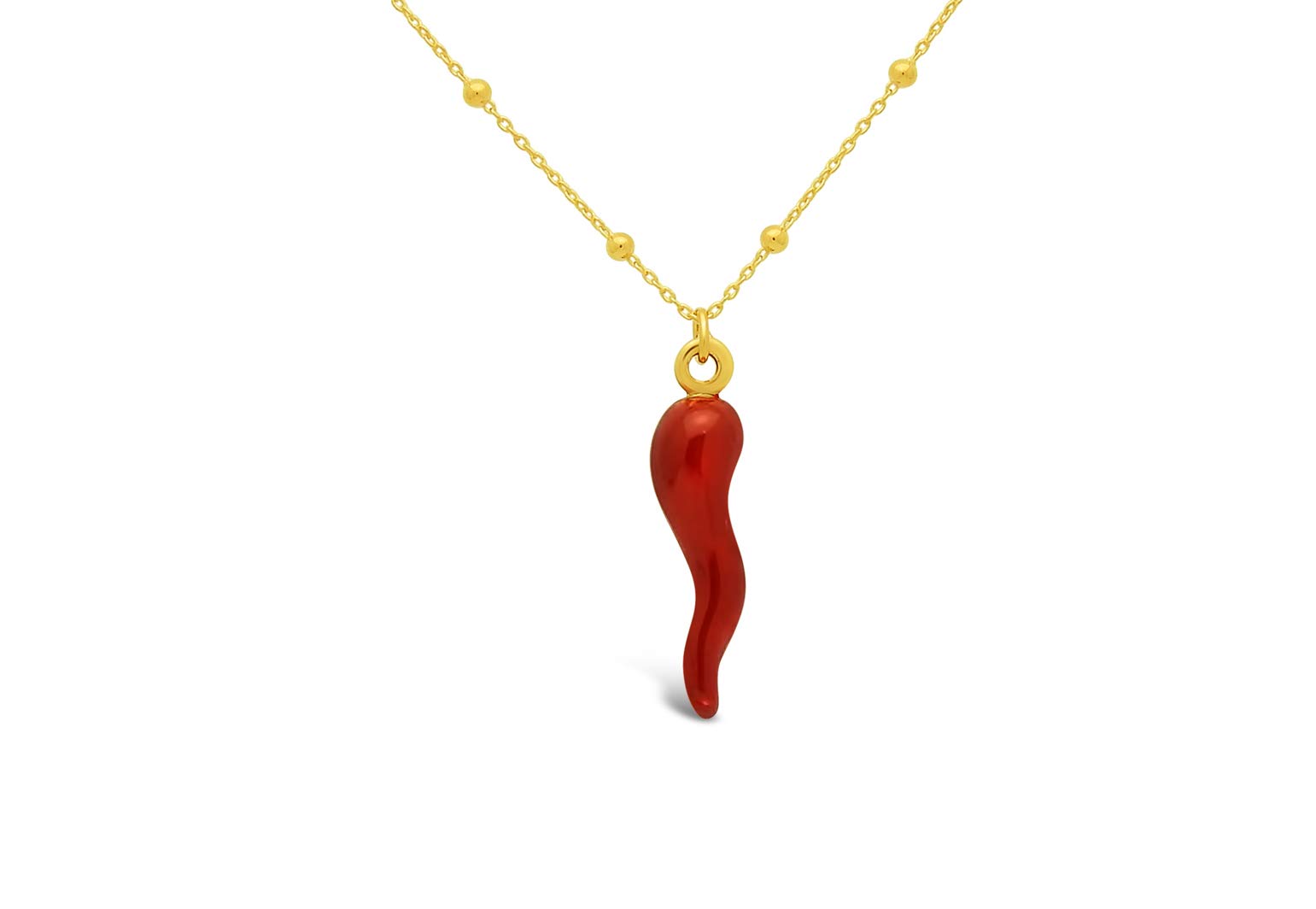 Sterling Silver Enamel Cornicello Chili Pepper Horn Pendant Necklace - Italian Evil Eye Protection Charm for Women & Men | Perfect for Gift Giving, Travel Protection & Spiritual Jewelry
