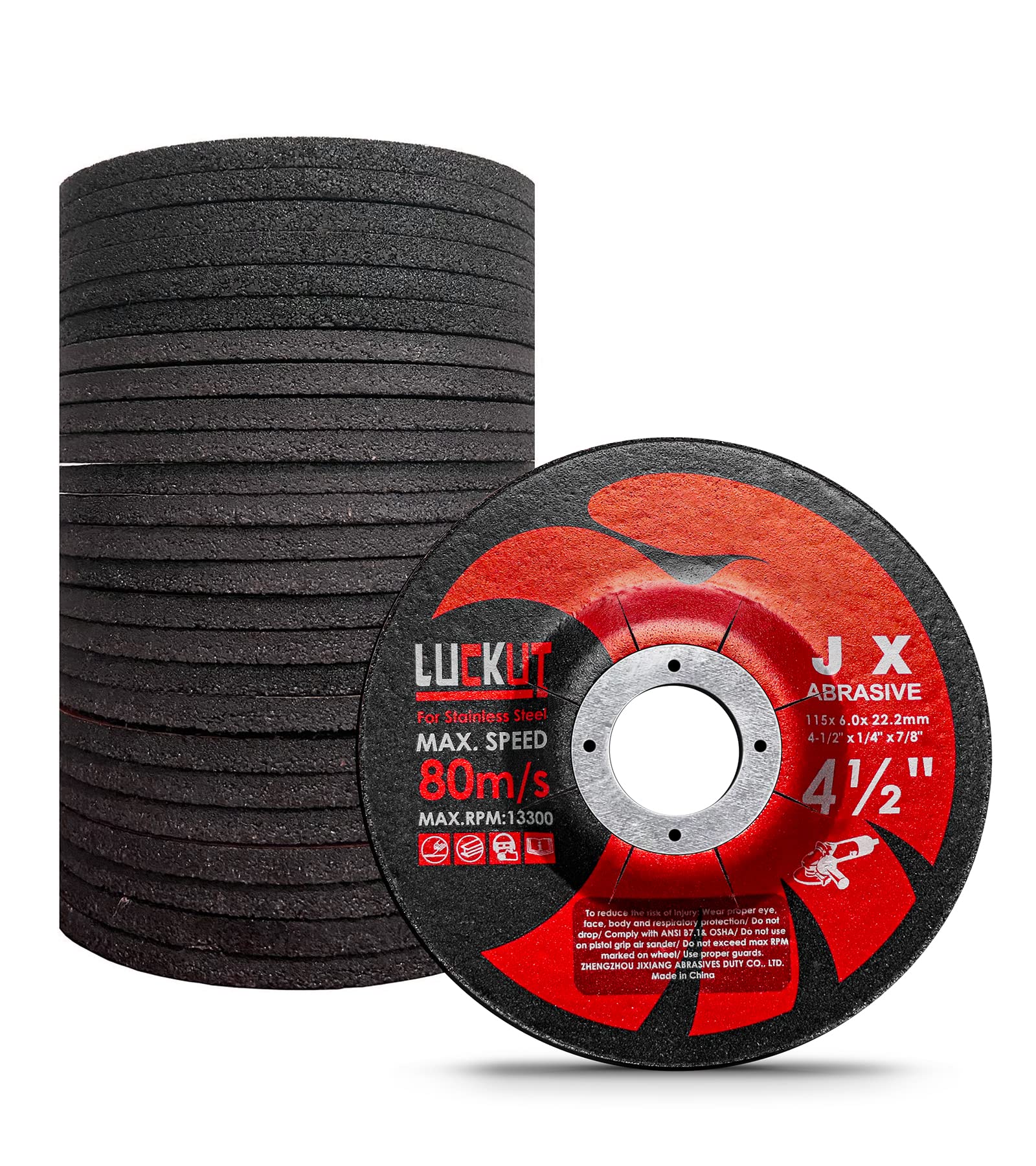 4-1/2 Inch Metal Grinding Wheels - 25 Pack Aggressive Grinding Discs for Angle Grinders (1/4