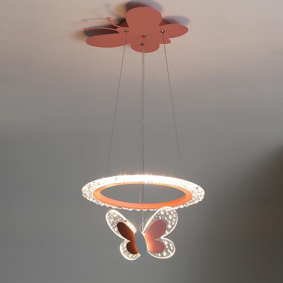 Cartoon Butterfly Acrylic Pendant Light - Whimsical Kids Room Decor, Nursery Lighting, Bedroom Ceiling Lamp for Girls & Boys - Perfect for Children's Bedrooms, Playrooms & Birthday Party Decorations