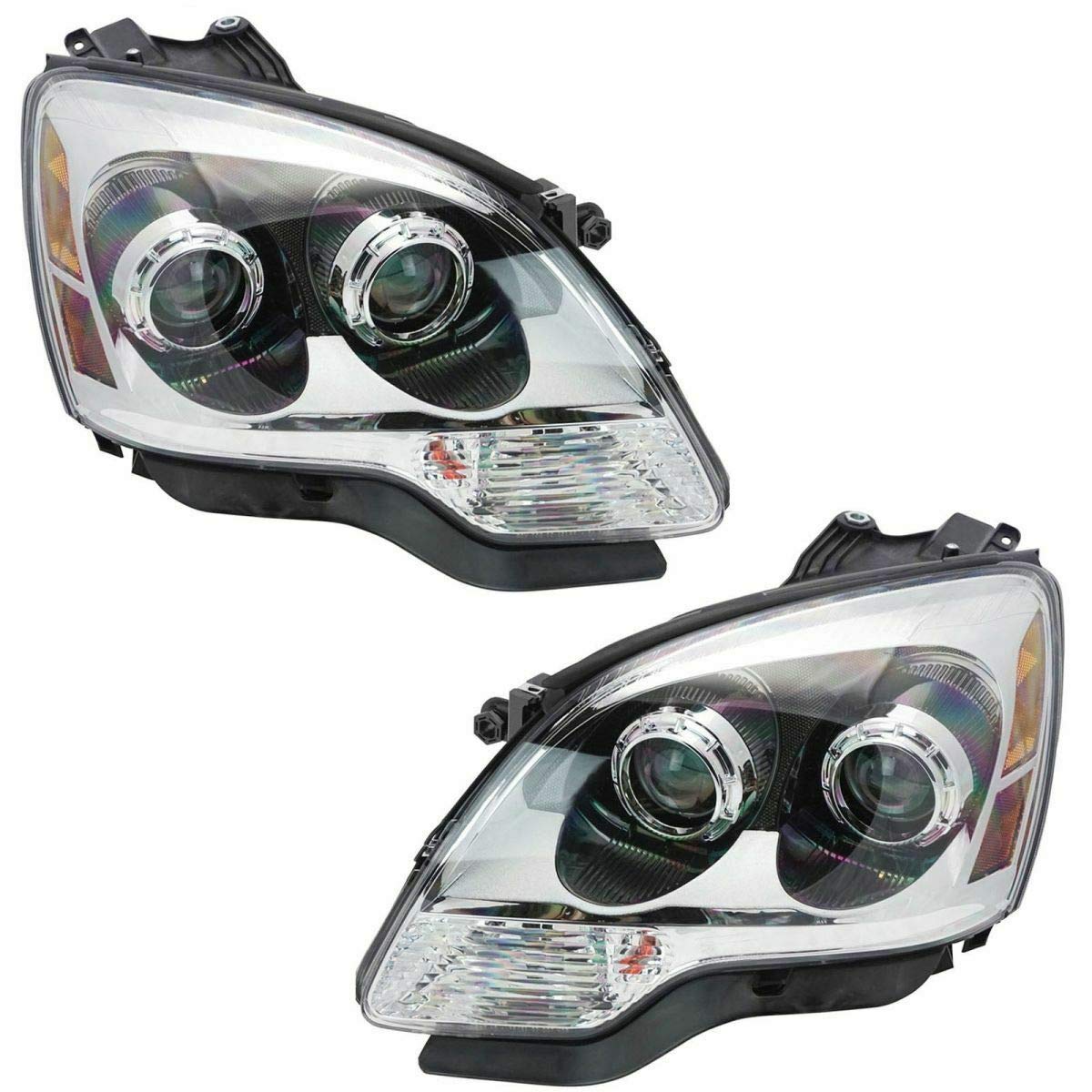 EPIC LIGHTING OE Replacement Halogen Headlight Assemblies with Clear Lens - Pair Compatible for 2007-2013 GM Acadia | Improved Night Driving Visibility & Safety