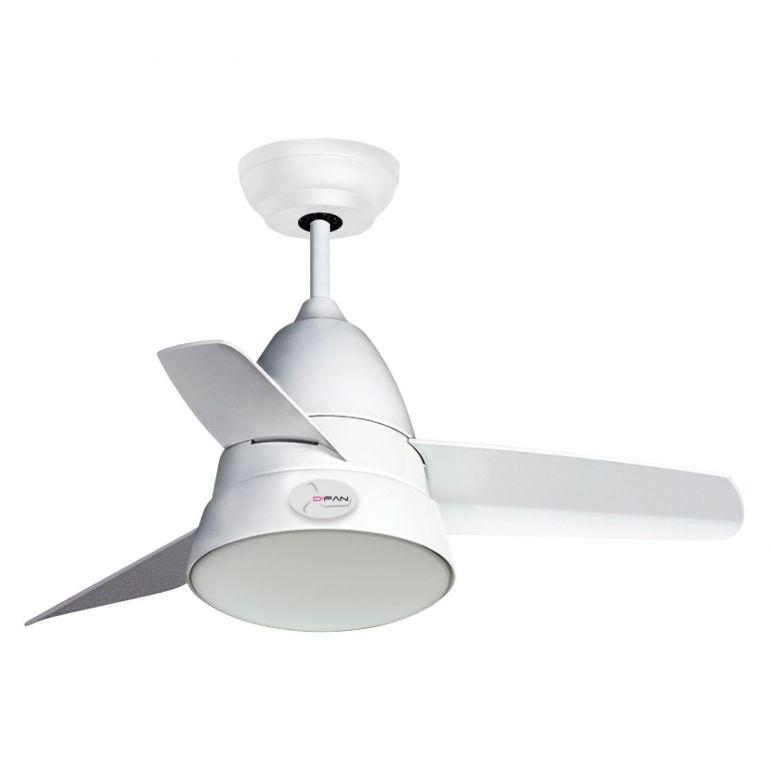 D'Fan 5013WH 36 Inch White Ceiling Fan with Remote Control - Quiet & Energy Efficient for Bedroom, Living Room, and Office
