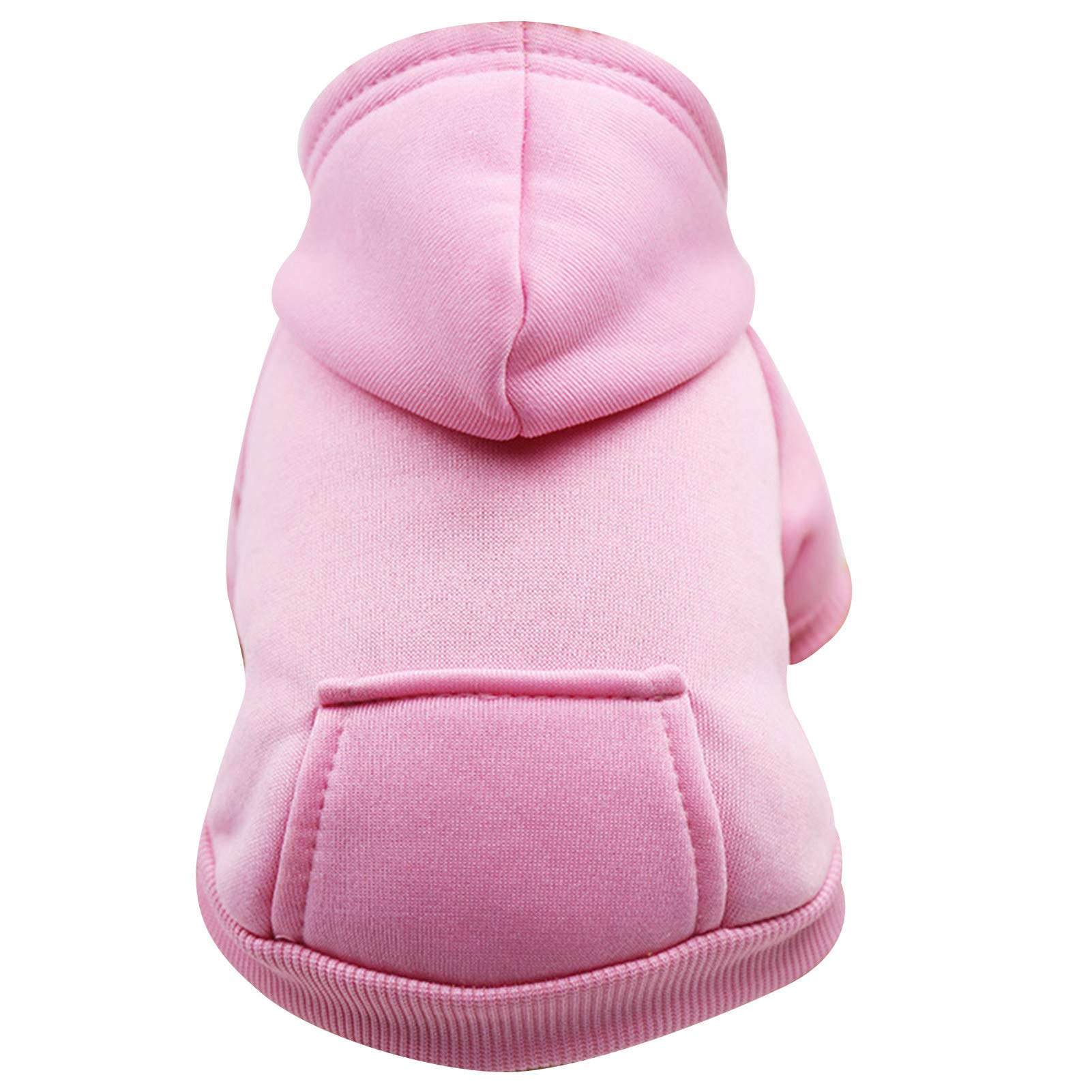 Warm Puppy Hooded Sweatshirt for Small & Medium Dogs - Cozy Winter Dog Clothes with Two-Legged Pocket, Pink Size M | Perfect for Autumn Walks & Indoor Cuddles