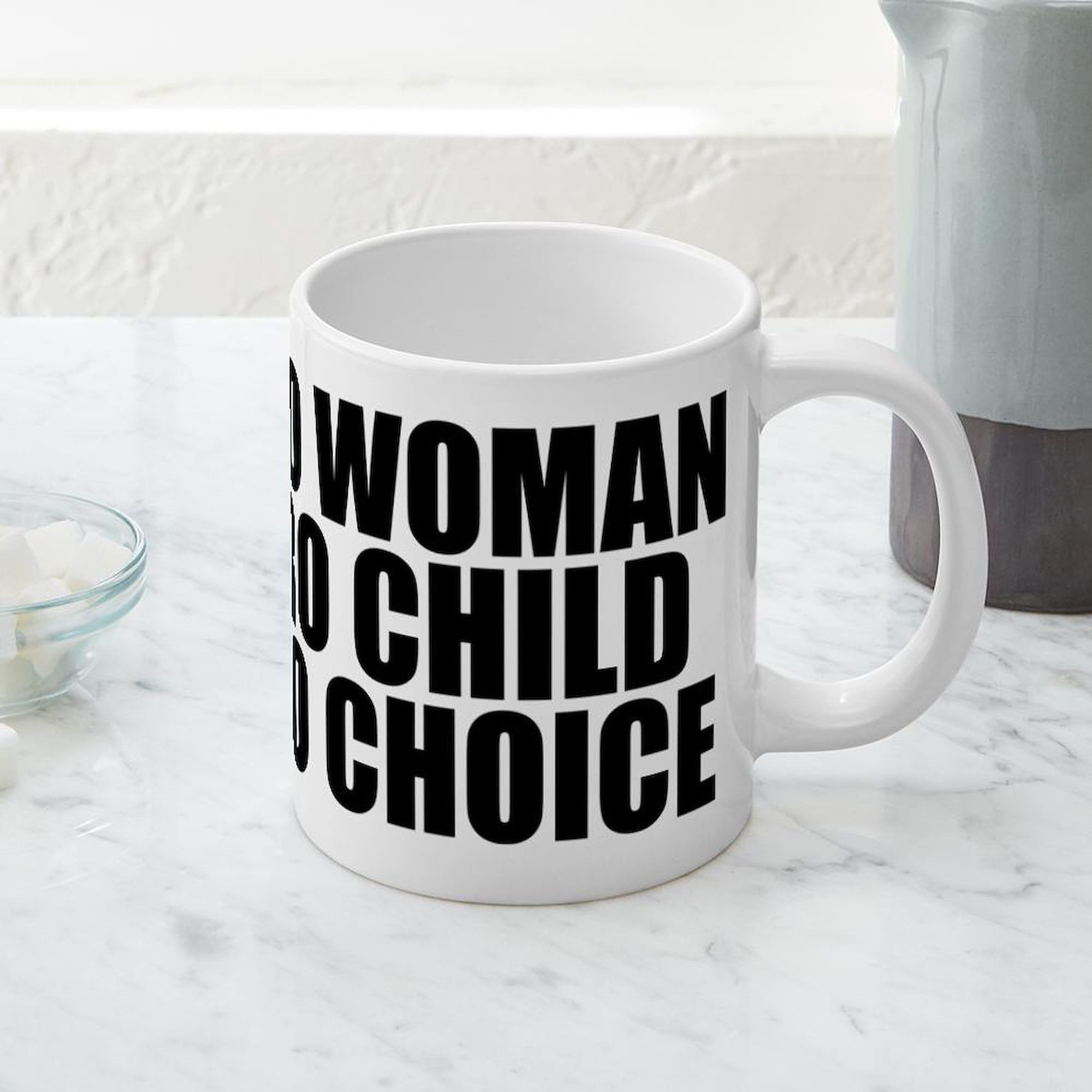 Pro Choice Woman 20 oz Ceramic Coffee Mug - Large Insulated Tea Cup for Office, Home & Gifts - Feminist Themed Drinkware for Coffee Lovers
