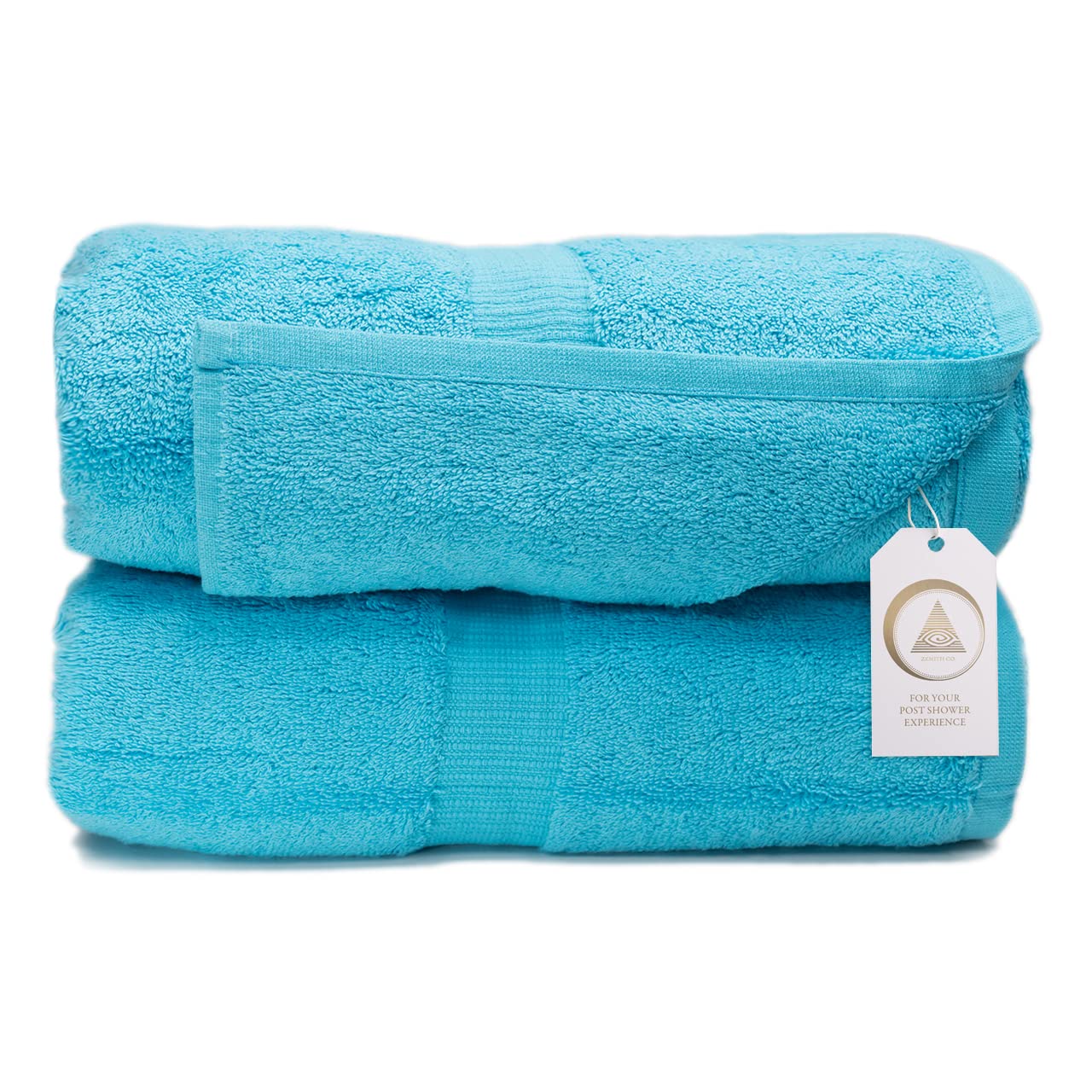 Premium 40x70 Inch Extra Large Bath Sheets - 600 GSM 100% Cotton Oversized Luxury Towels for Adults & Spa | Soft Absorbent XL Bath Towel Set (2-Pack, Aqua) for Bathroom, Beach & Gym Use