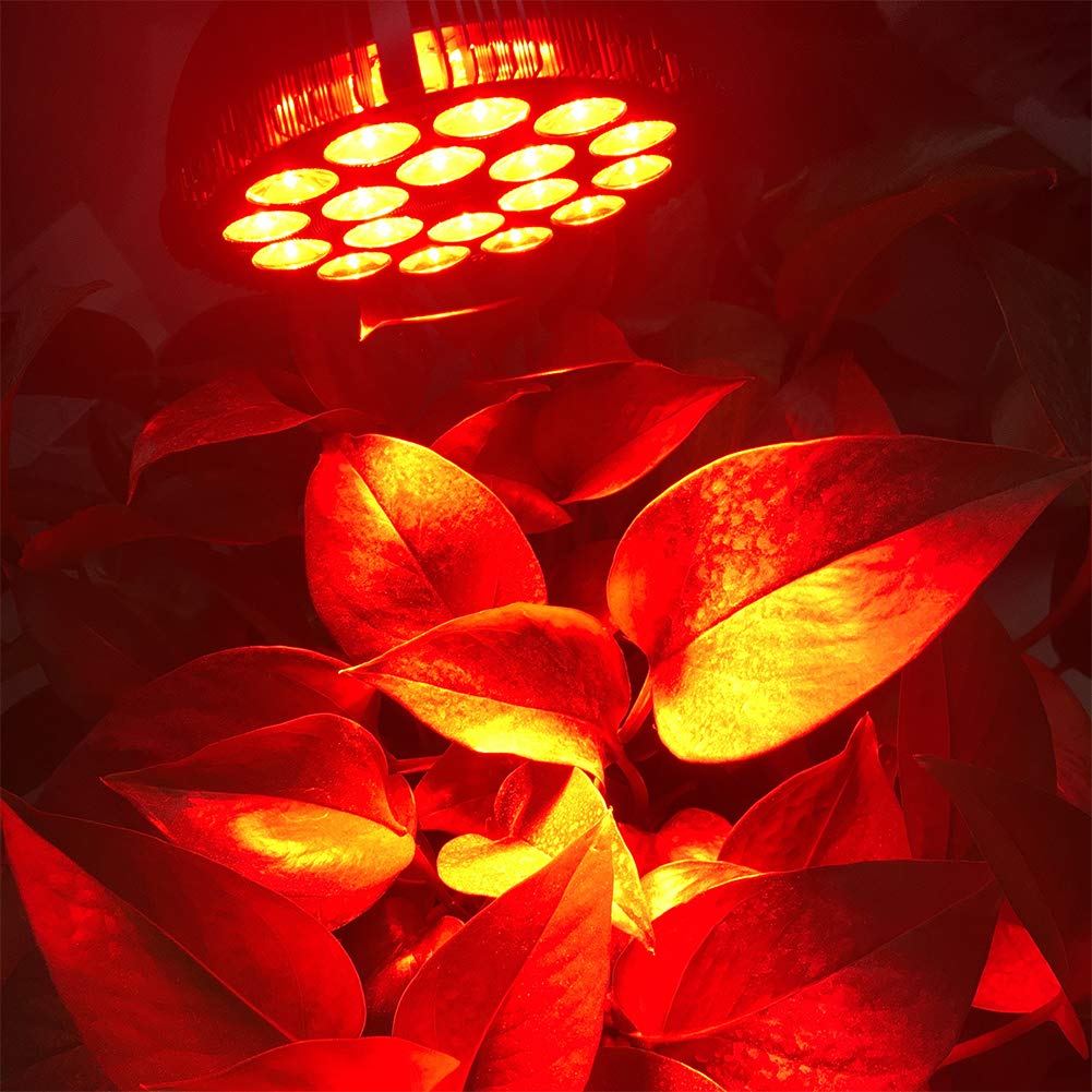 Antony 36W Red LED Plant Grow Light Bulb - Full Spectrum E26 Grow Lamp for Hydroponics & Greenhouse - Ideal for Blooming, Fruiting & Indoor Gardening | Perfect for Herbs, Vegetables & Houseplants