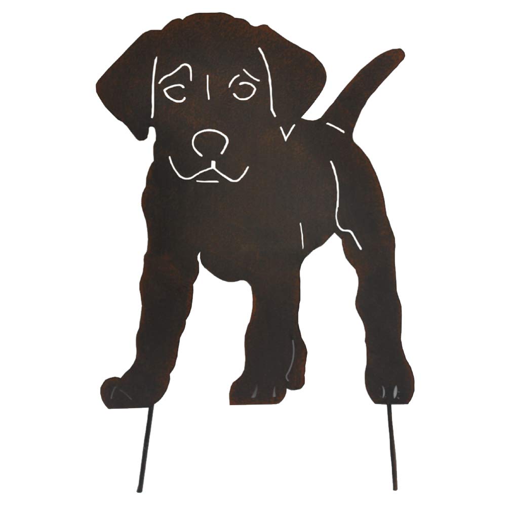 Vintage Iron Puppy Dog Silhouette Garden Stakes - DIY Animal Shaped Lawn Ornaments & Flower Receptacles for Home Gardening Decor | Perfect for Yard, Patio, and Outdoor Decorations