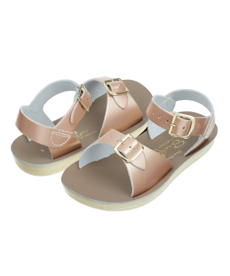 Rose Gold Surfer Sandals for Women - Comfortable Beach Flip Flops with Arch Support - Perfect for Summer Vacation, Poolside, and Casual Outings