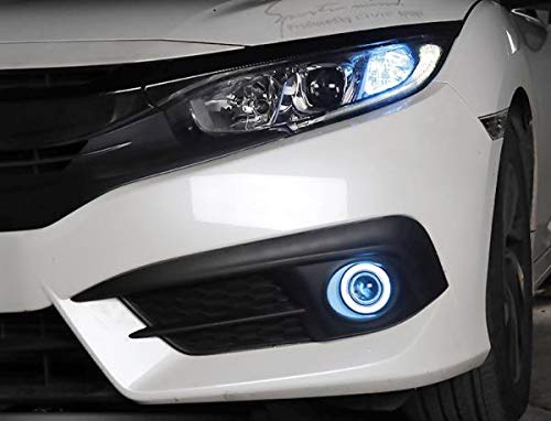 Brand LED Halo Fog Lights for 2016-2021 Honda Civic - Durable Bright White/Yellow Beam for Night Driving & Off-Road Adventure