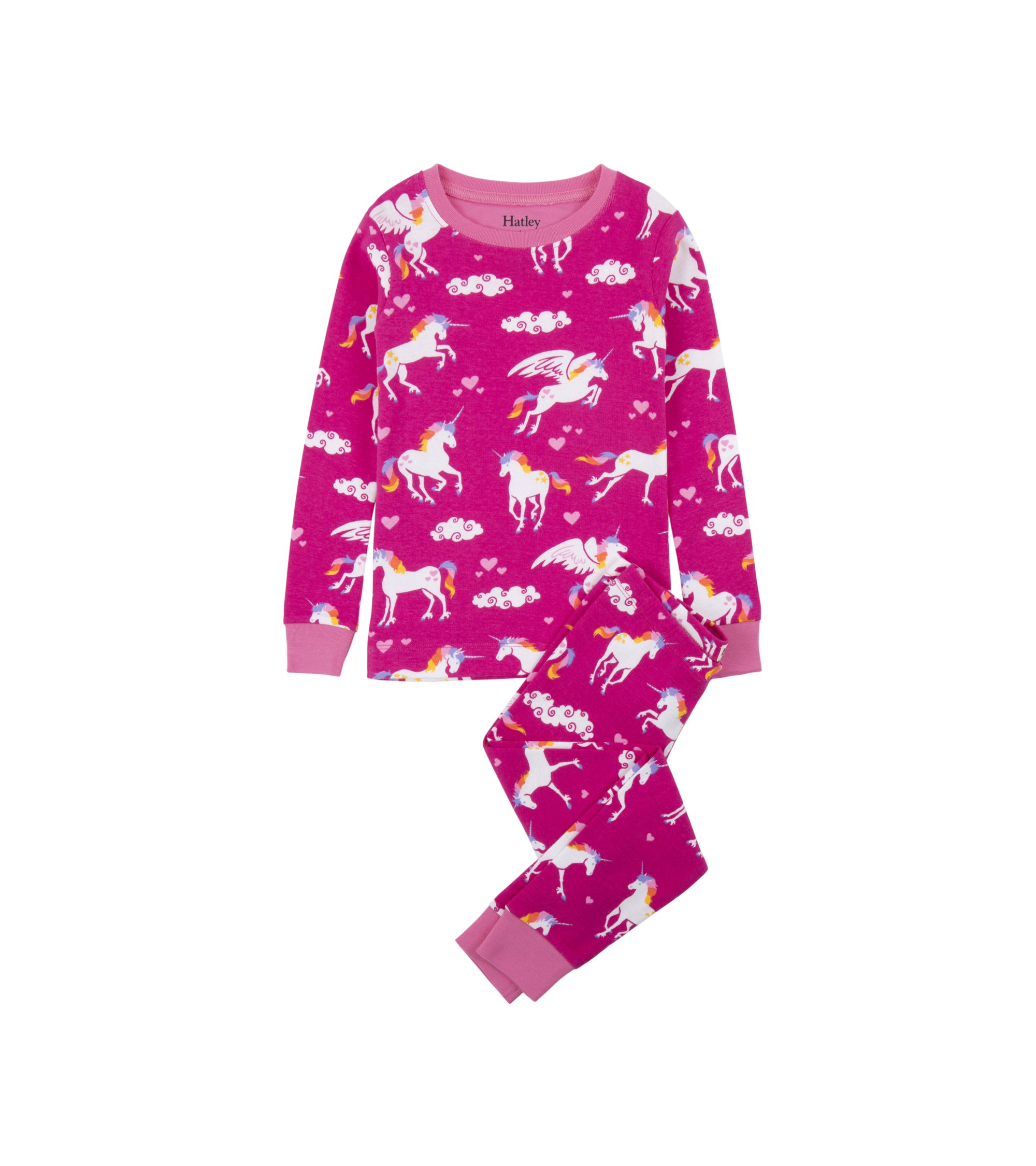 Hatley Girls Organic Cotton Long Sleeve Printed Pajamas - Soft & Comfortable Sleepwear for Kids, Perfect for Bedtime & Lounging