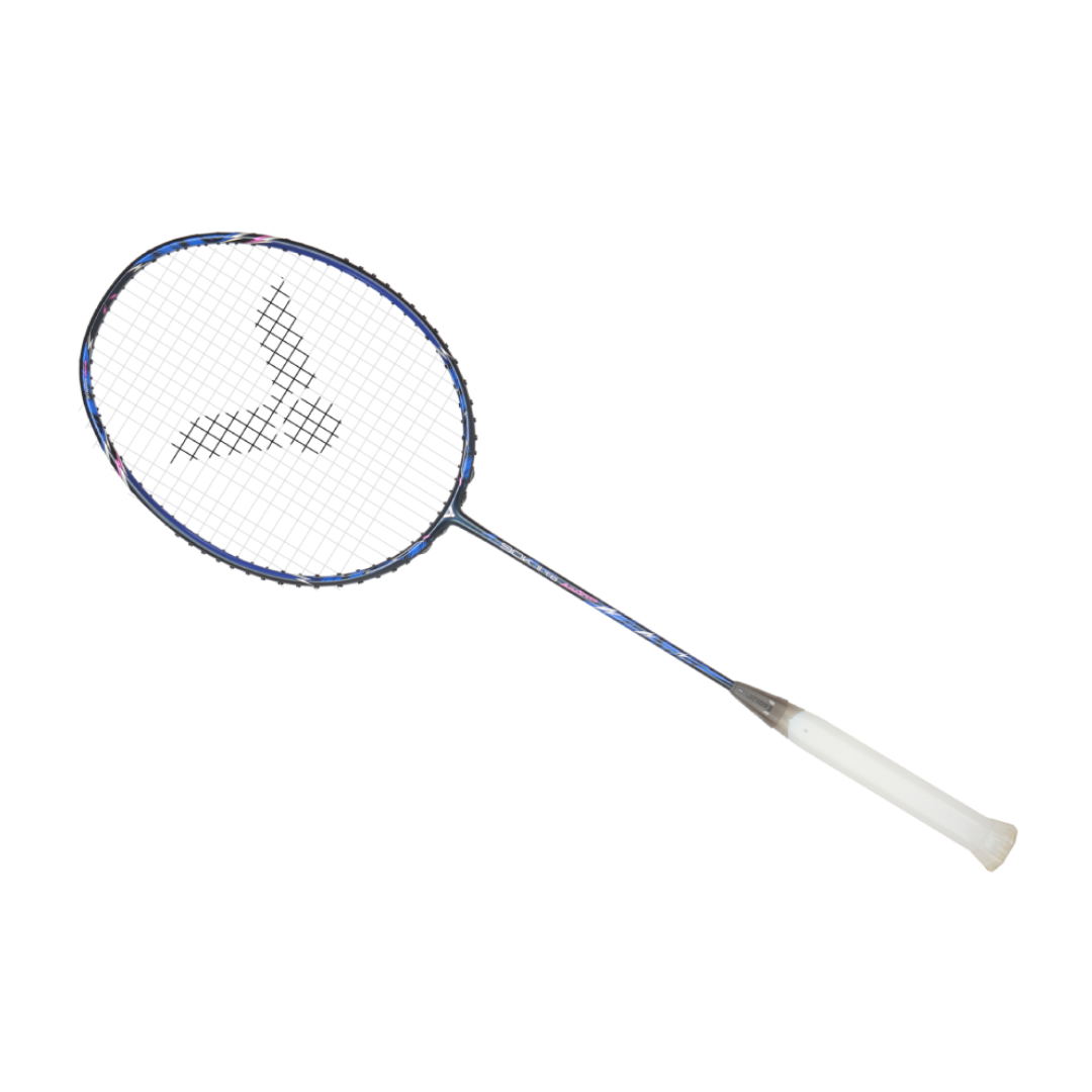 Victor Auraspeed 90K II TD Unstrung Badminton Racket - Professional Carbon Fiber Shuttlecock Racket [Midnight Blue] for Competitive Play & Training
