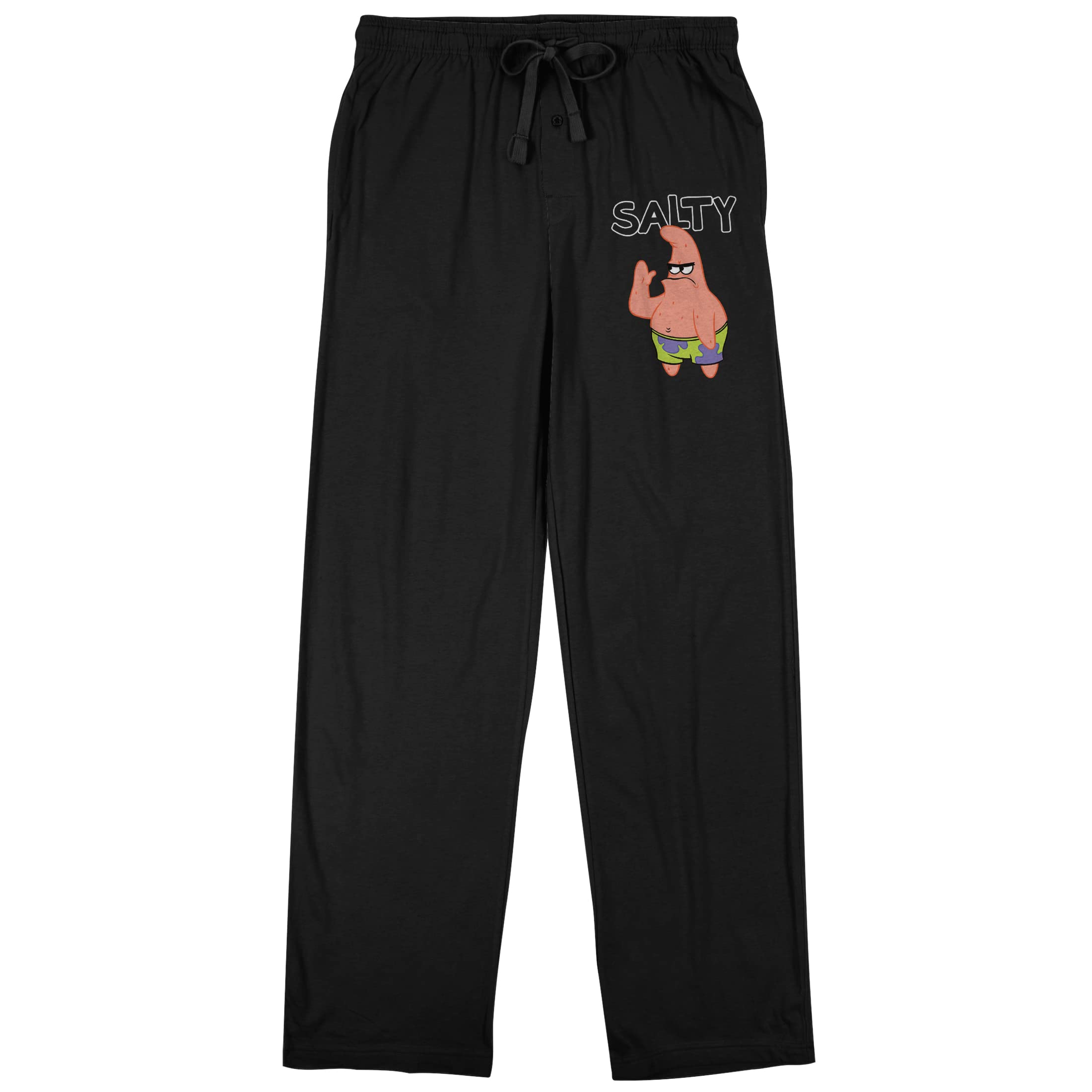 Spongebob Squarepants Patrick Star Men's Black Sleep Pajama Pants - Soft Cotton Lounge Pants for Cartoon Fans, Sleepwear & Home Relaxation